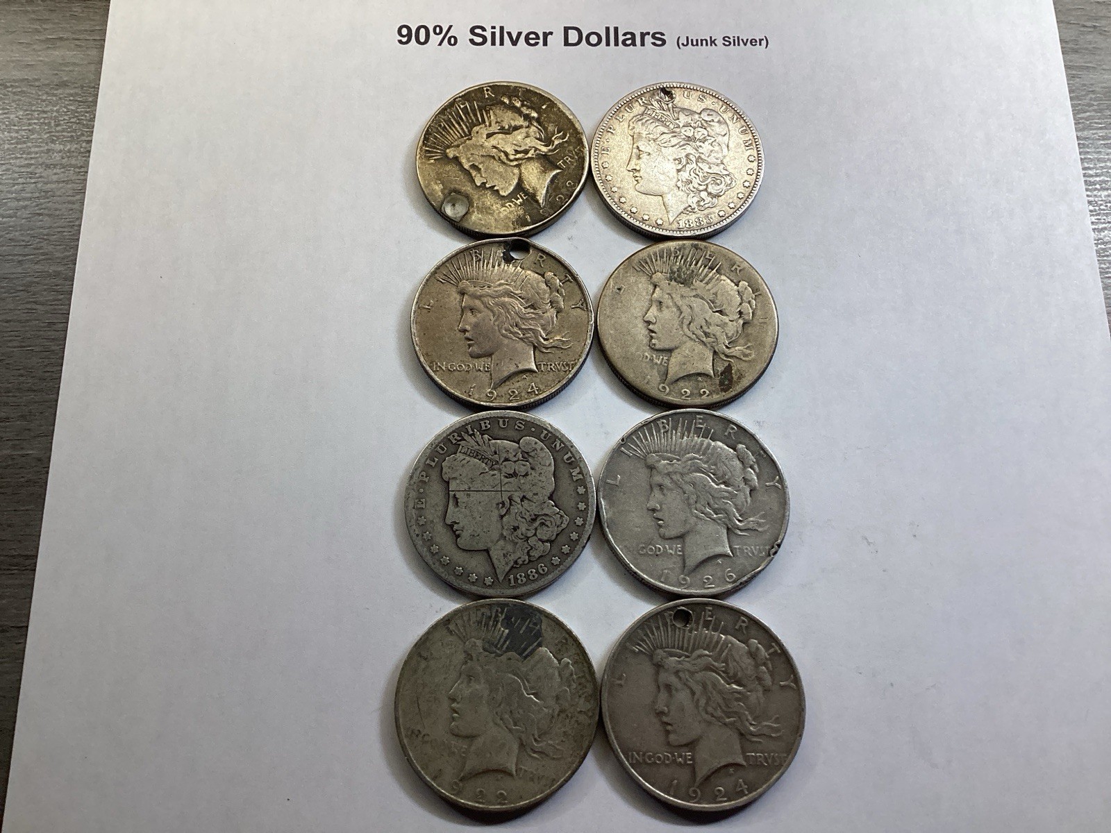 8-US Silver Dollars 90% Silver 8 Coins 012326 11ekk
