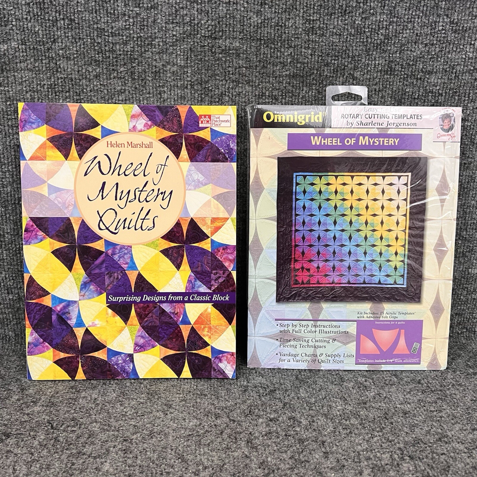 Wheel of Mystery Omnigrid Rotary Cutting Templates & Hellen Marshall Quilt Book
