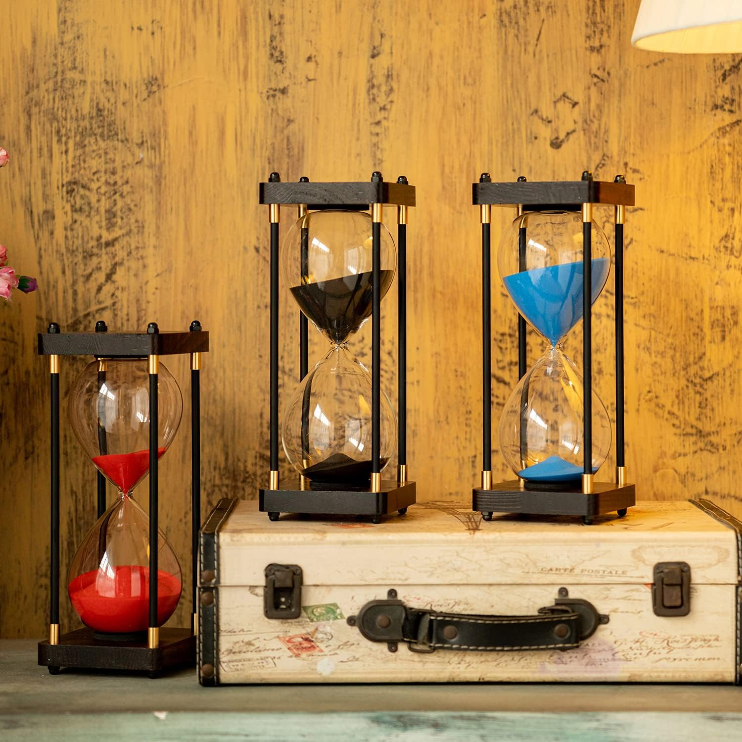 Large Sand Timer, Hourglass Timer 60 Minutes,Vintage Wooden Hour Glass Timer,Mod
