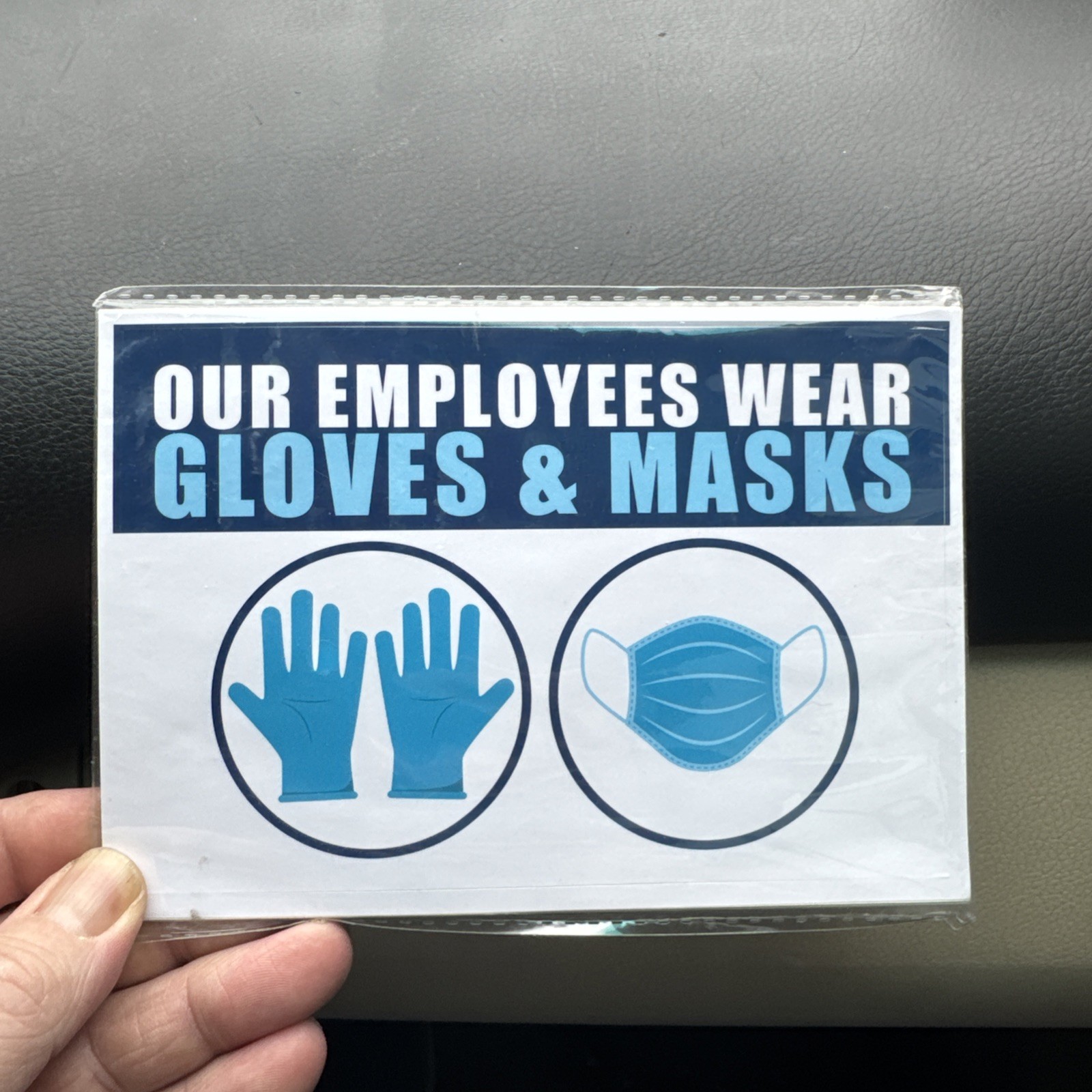 10 PK Our Employees Wear Gloves & Masks Stickers (NEW)