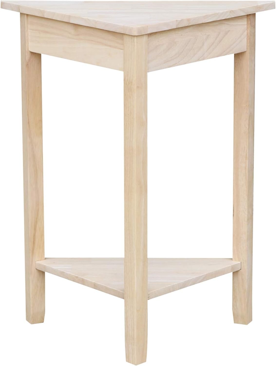 New Corner Accent Table Unfinished solid real wood sturdy parawood