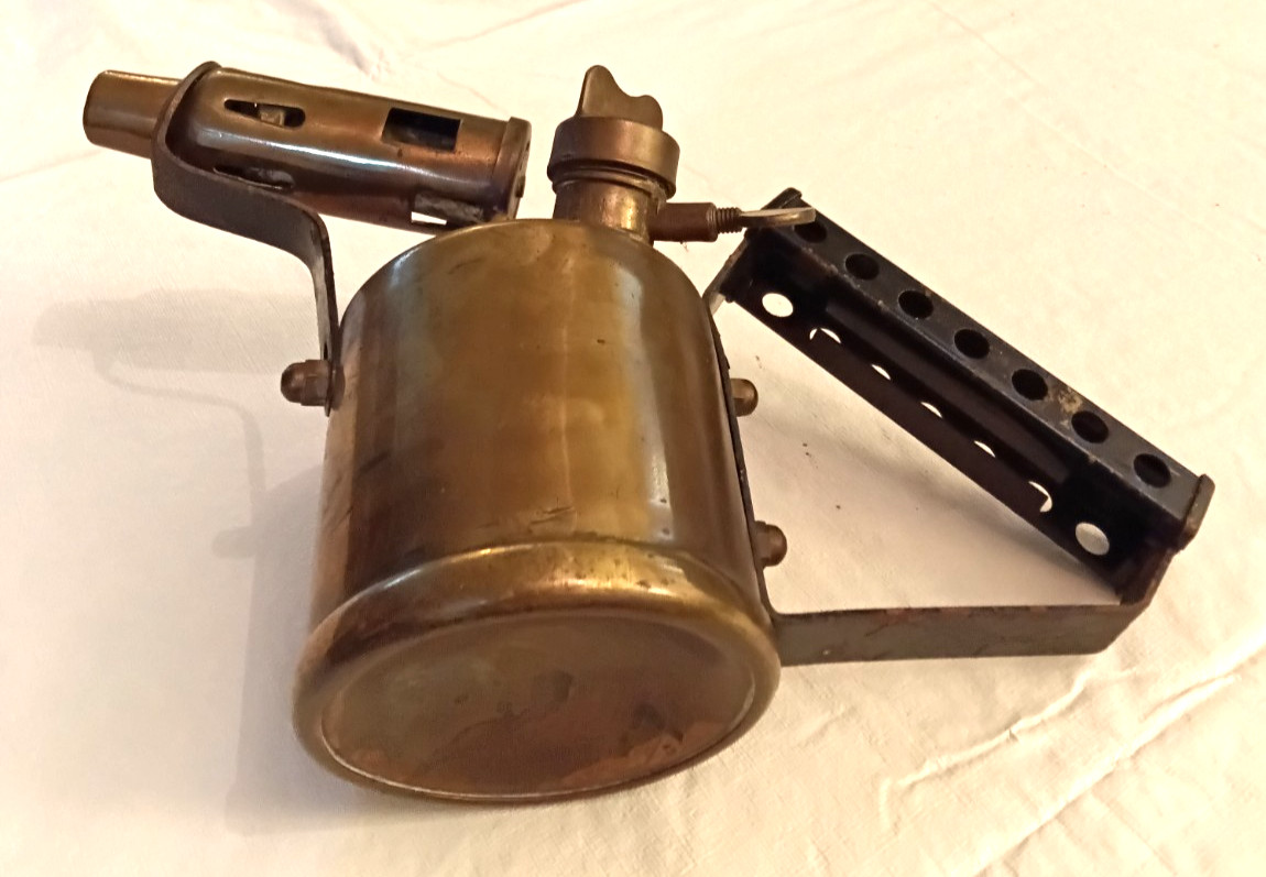 Vintage Brass Handheld Torch Not Complete 7" Tall Untested
