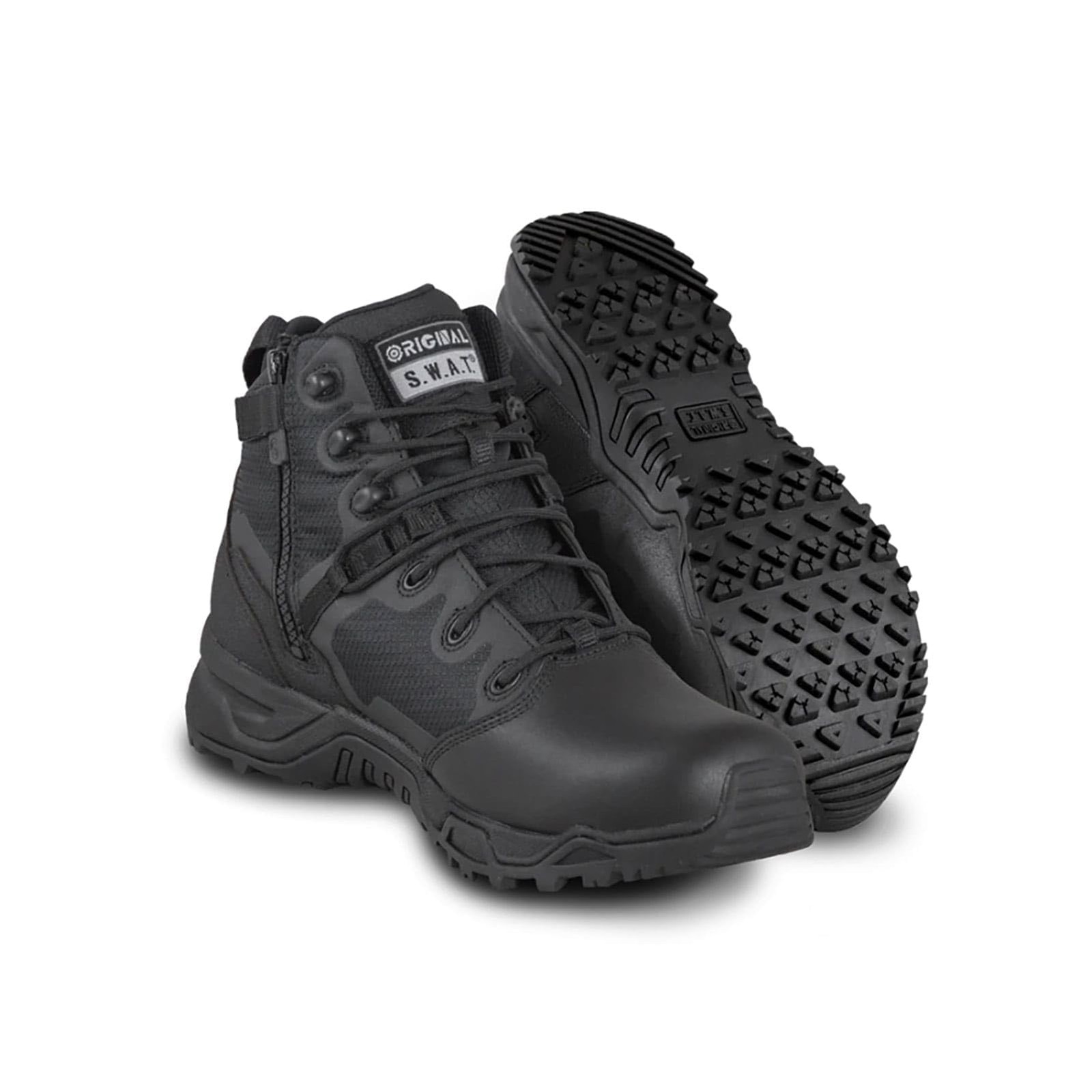 ORIGINAL SWAT Alpha Fury 6" Polishable Toe Side-Zip Waterproof Men's Black, S...