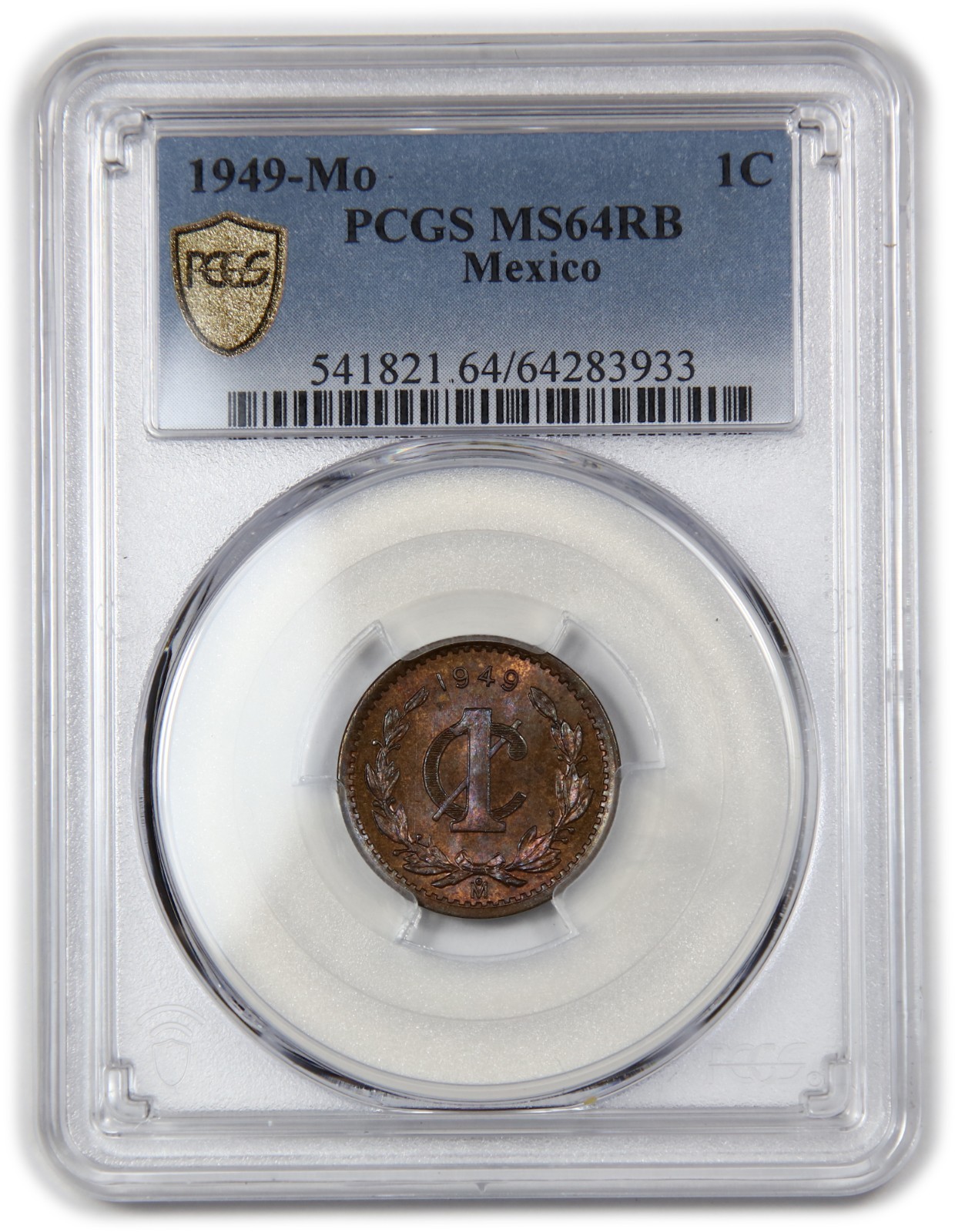 1949 Mo PCGS MS64 RB Red Brown - Mexico 1 One Centavo 1c KM-415 Coin #62356A