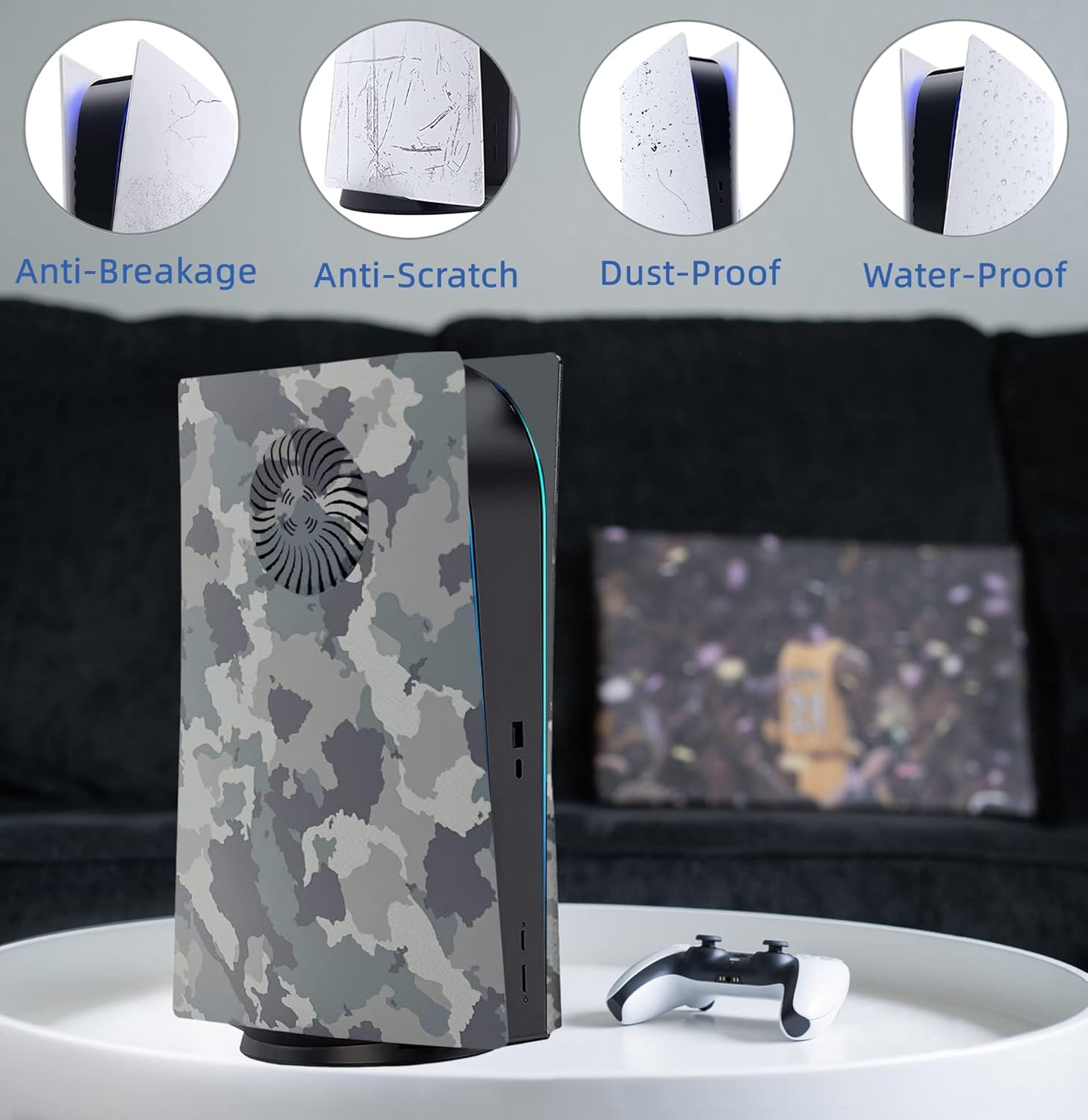 Cover Plates with Cooling Vent for PS5 Disc Edition Console, Accessories