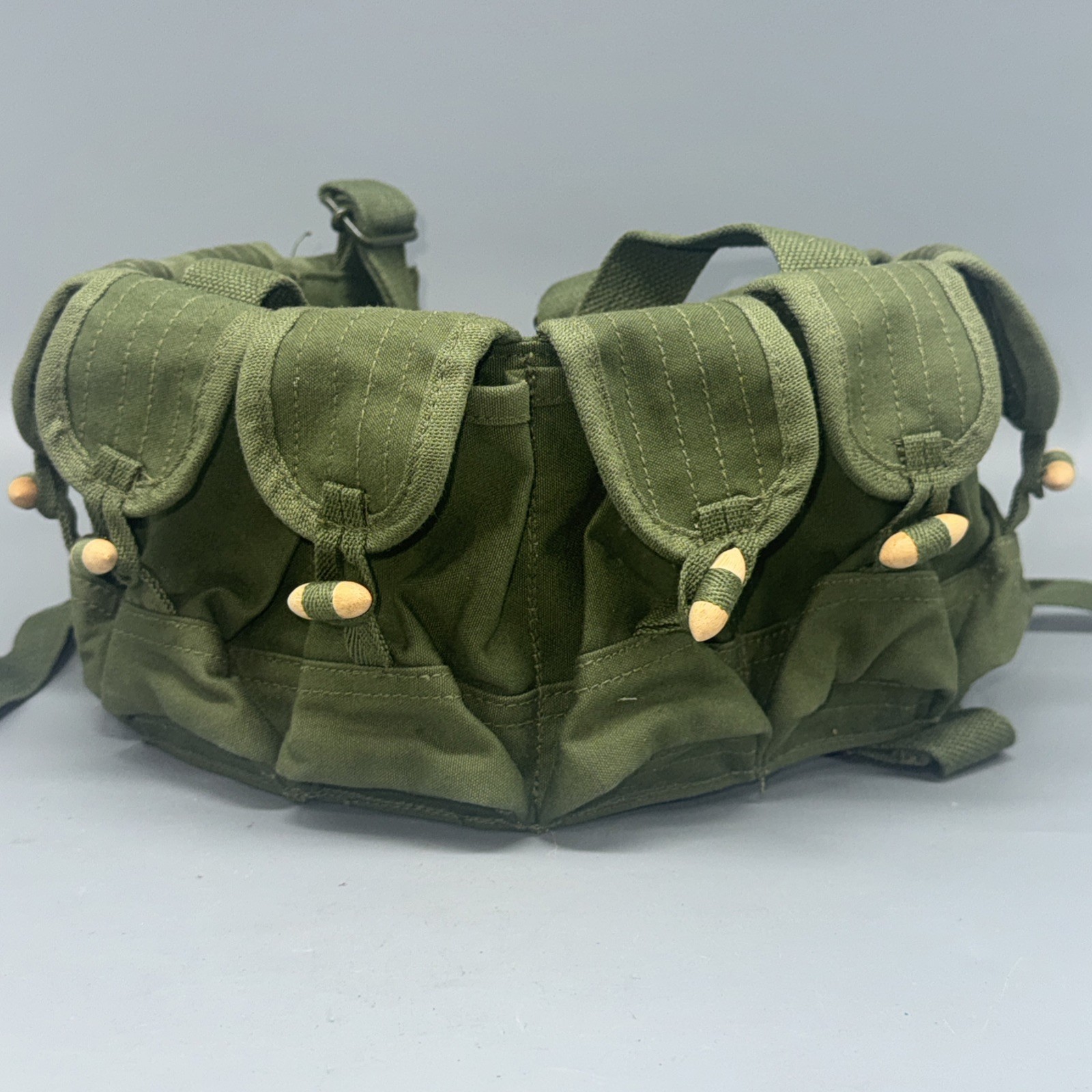 Vietnam War NVA OD Green Ammo Chest Pouch Chinese Made Unissued Excellent Shape