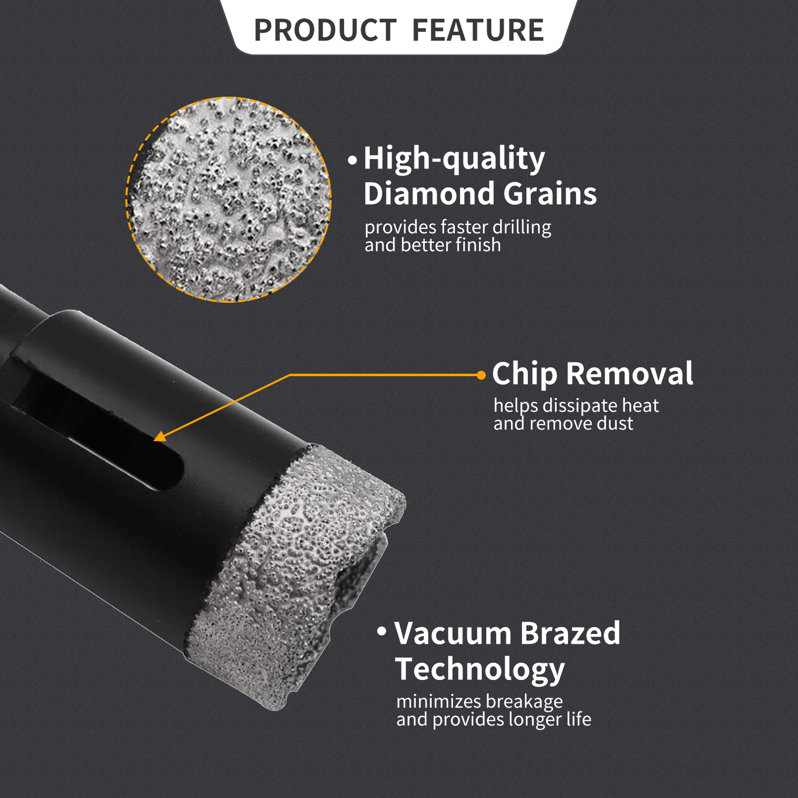 3" Diamond Core Drill Bit Set Ceramic Granite Marble Tile Hole Saw Cut Adapter