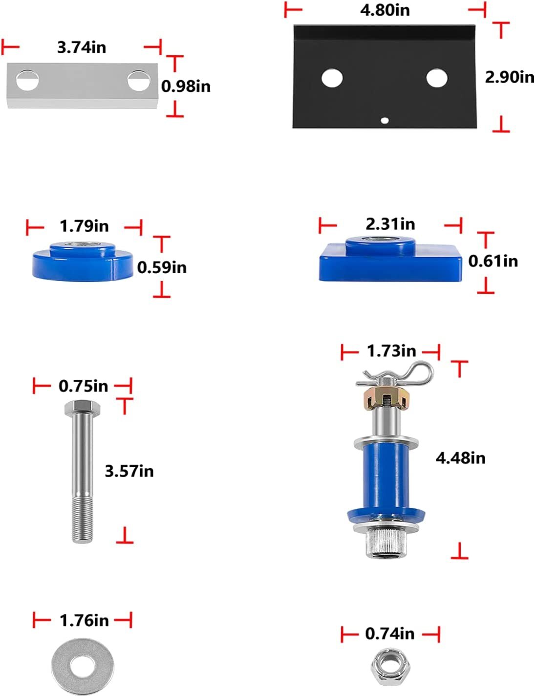 Engine Hood Hinge Pivot Bolt Kit for Peterbilt 378 379 Mounting Bolt Kit