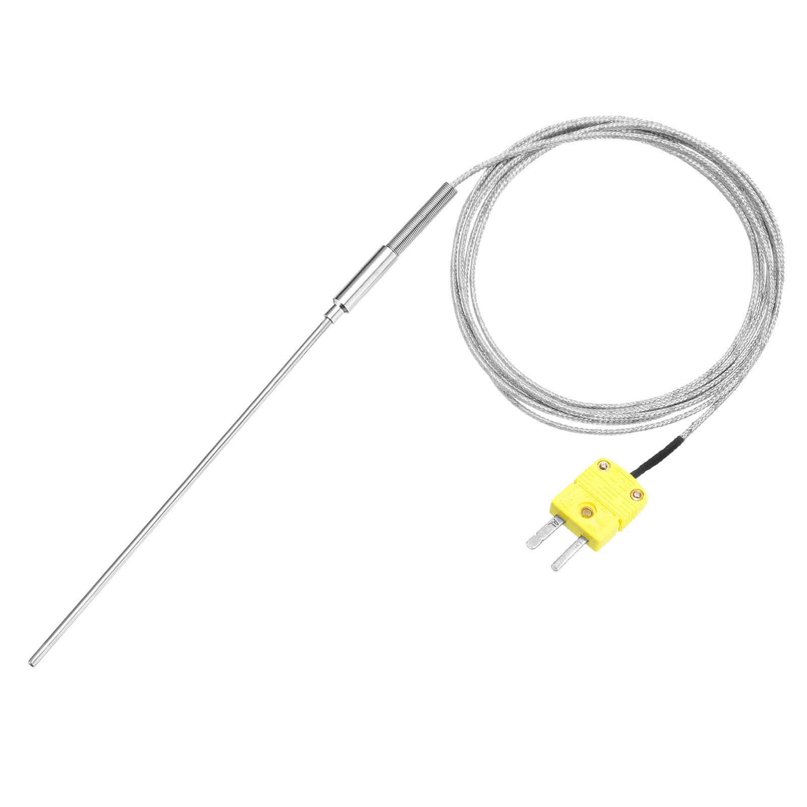 K Type Thermocouple with Plug,Temperature Sensor -40 to 1100°C 2.5x150mm 6.6ft