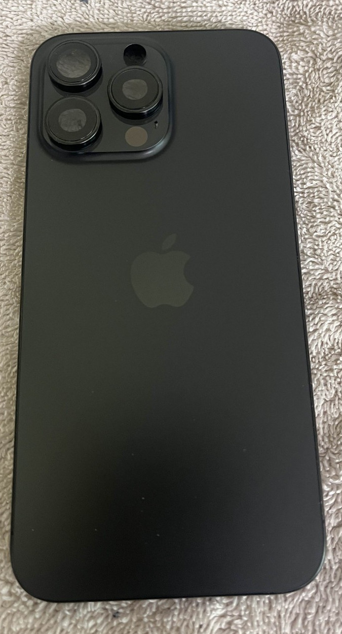 Apple iPhone 15 pro max rear back glass housing chasis Gray ( Sim card version )