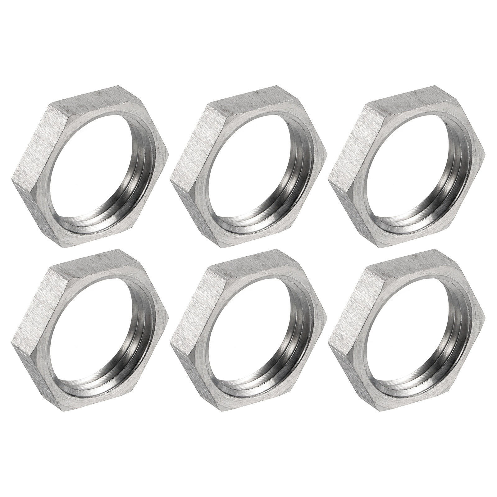 6Pcs Cast Pipe Fitting Hex Locknut, 304 Stainless Steel Hex Lock Nut NPT 1/2"
