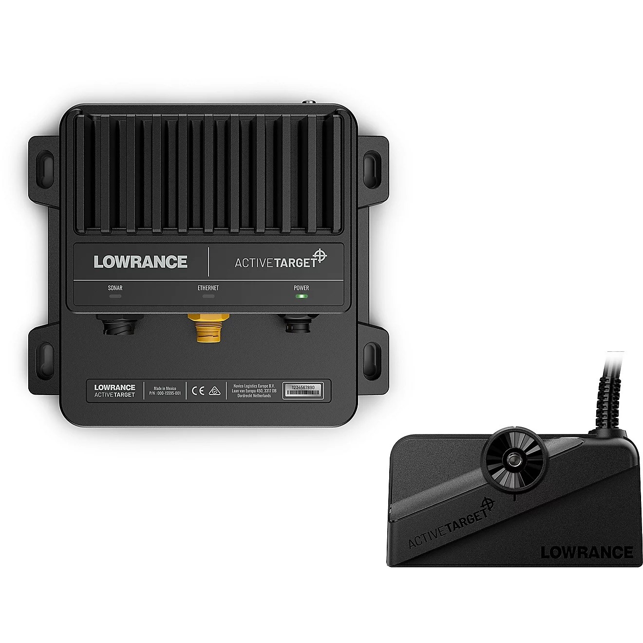 Lowrance Active Target 1 Sonar System Black Box And Transducer
