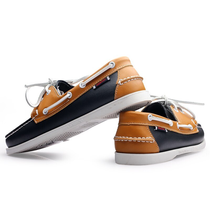 Genuine Leather Mens Comfortable Casual Boat Shoes Fashion Loafers Driving Shoes
