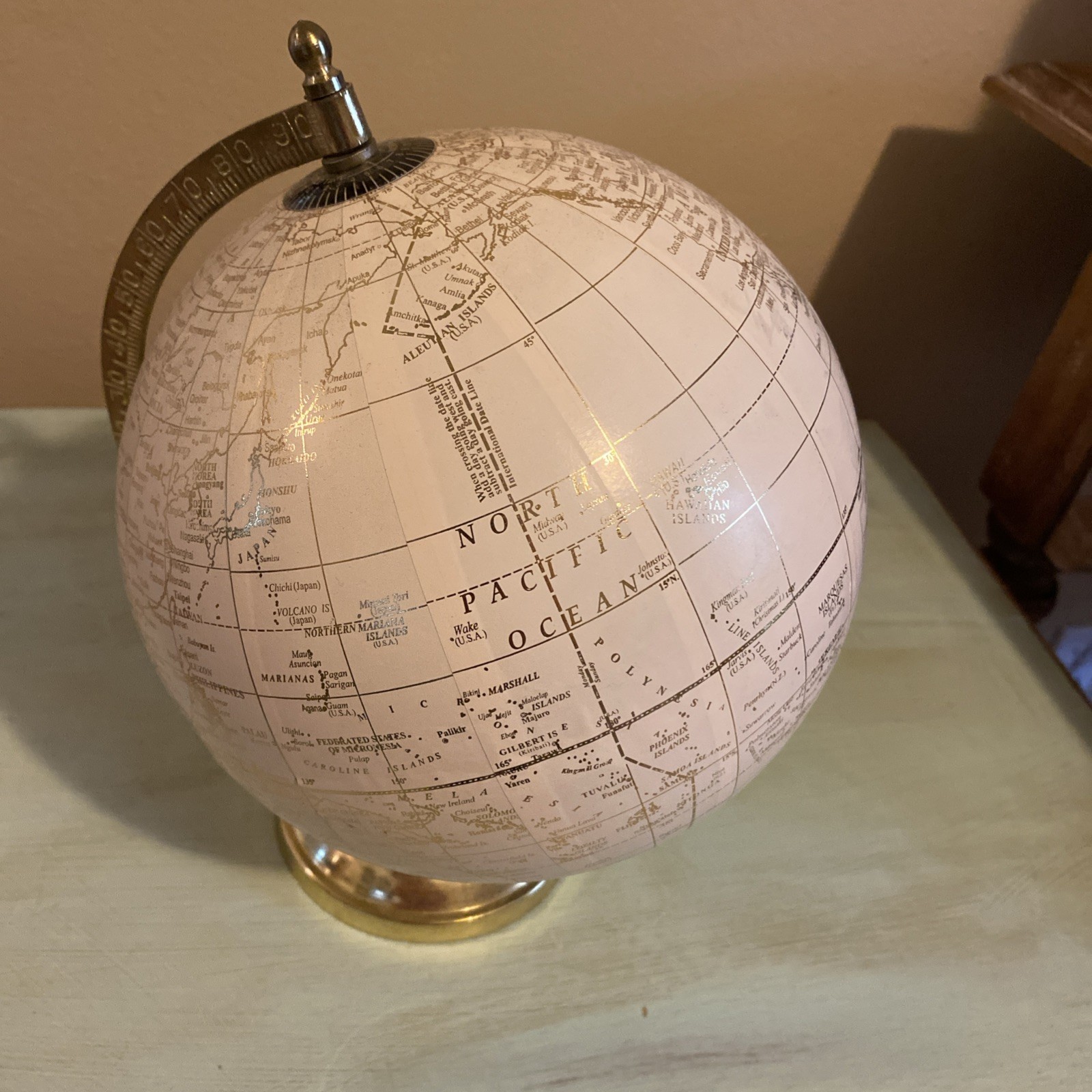 Gold 11” World Globe with Stand
