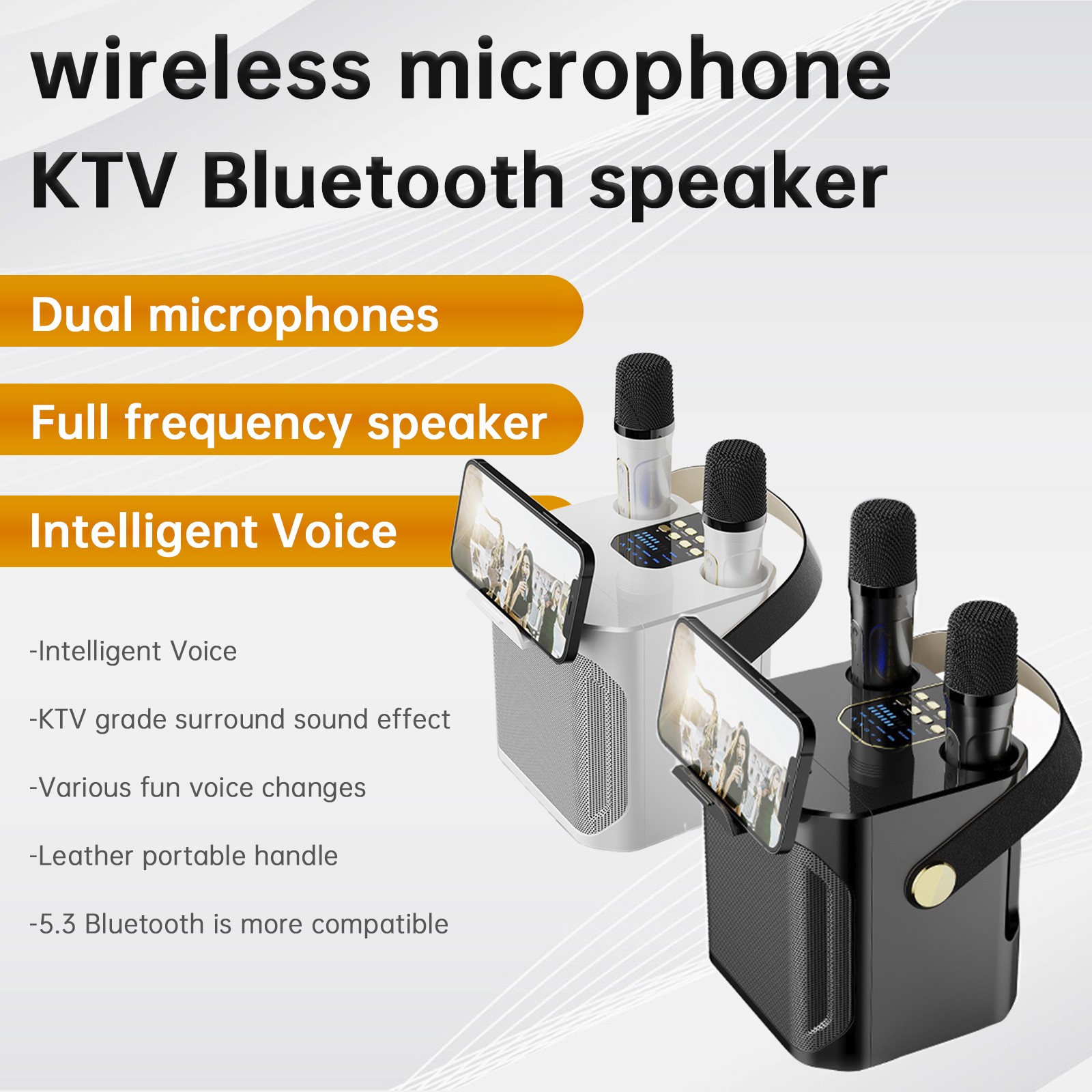 Wireless Bluetooth Speaker Dual Microphone Karaoke Home Portable Karaoke Speaker