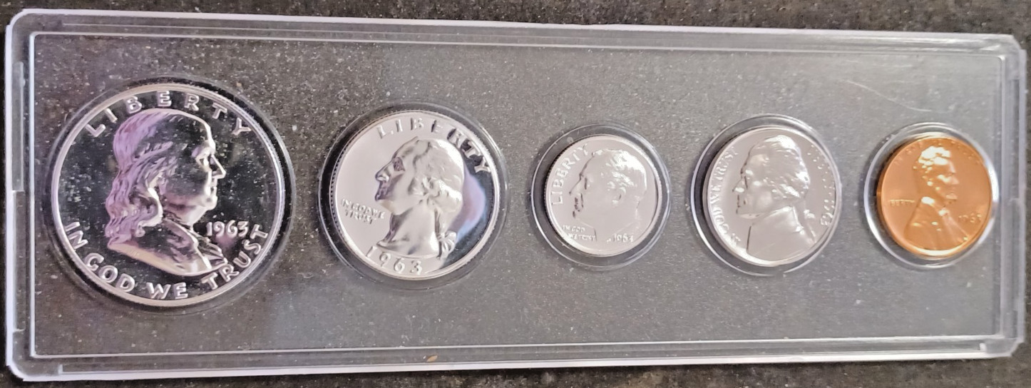 1963 United States Silver Proof Set in Hard Plastic Holder