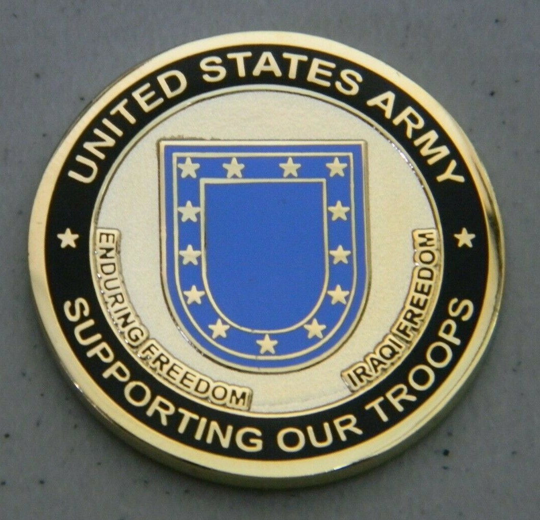 9-11-01 UNITED STATES ARMY ENDURING FREEDOM IRAQI FREEDOM COIN NEW 1.5"