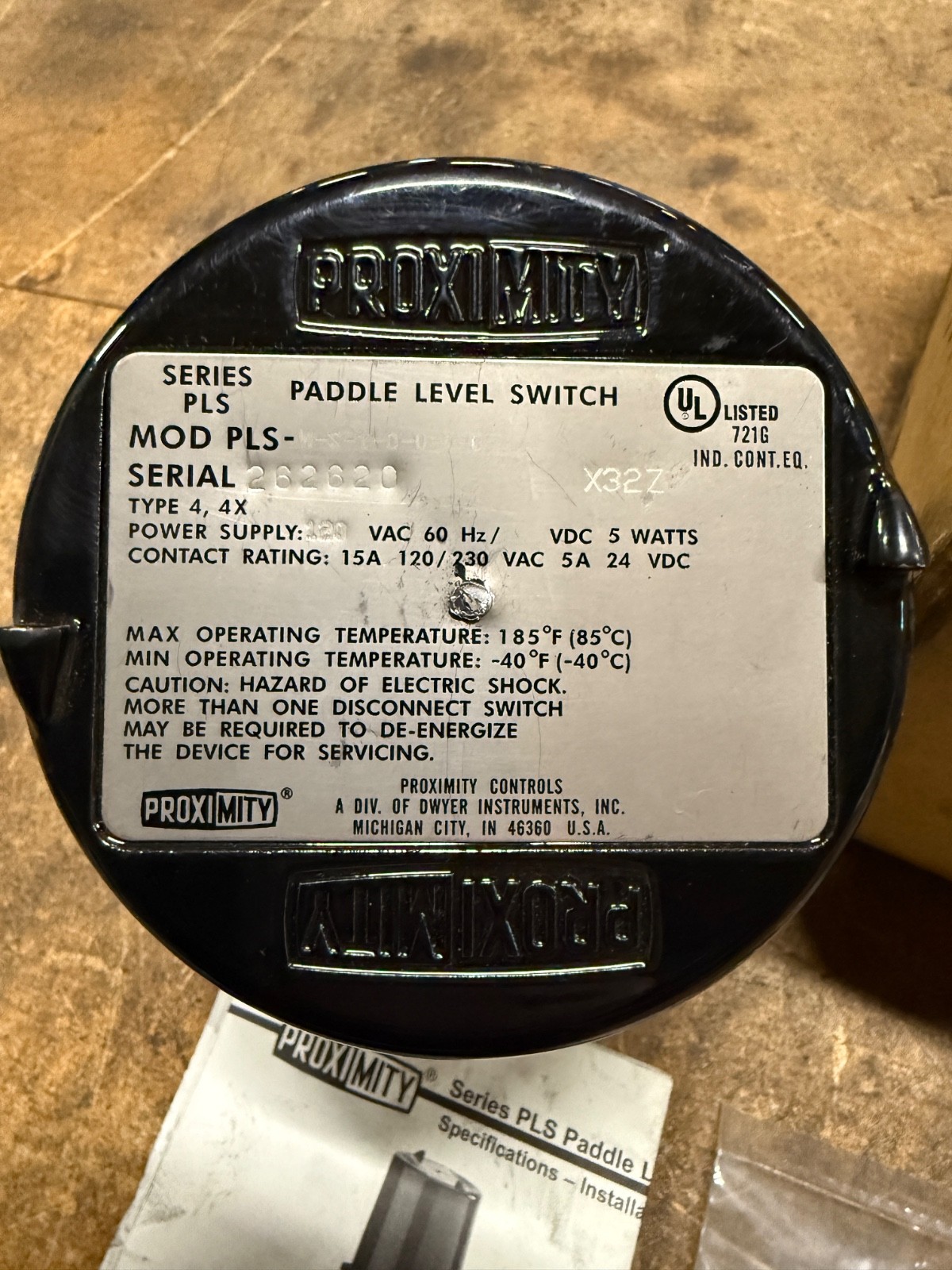 PROXIMITY PLS-W-S-1-0-0-0-0 Level Switch, Paddle 2HMD1 (NEW)