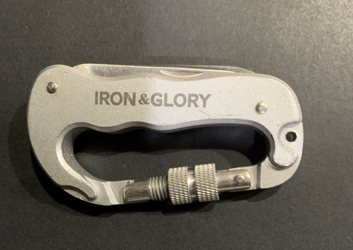 Iron & Glory Clip Hook Belt Loop Aluminum Folding Knife NEW