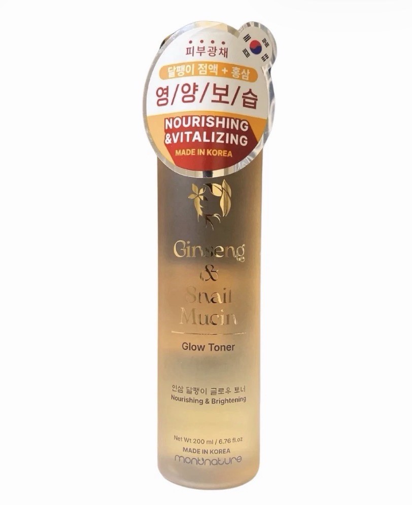 Montnature Glow Toner Ginseng and Snail Mucin Brightening Toner 6.76 fl oz