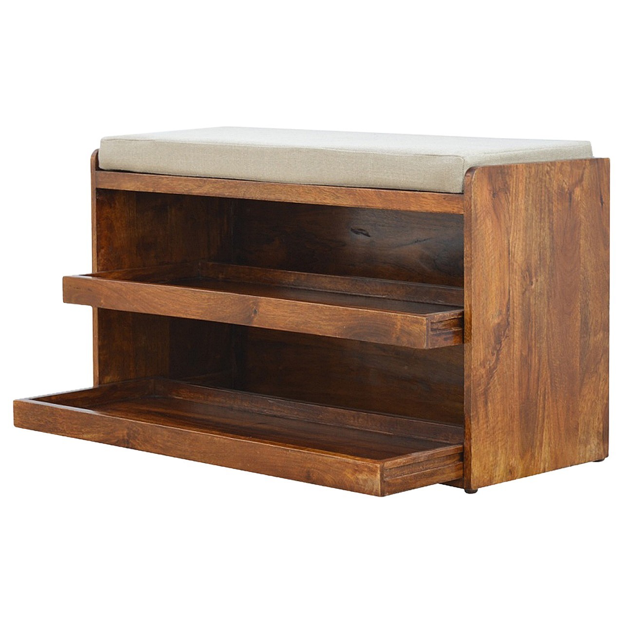 Solid Wood Bench with Storage