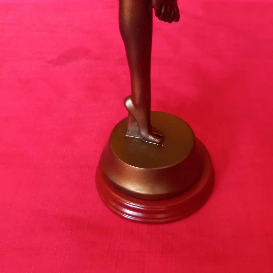 CHARMING BRONZED EFFECT ART DECO STYLE 'THE DANCING LADY' FIGURE