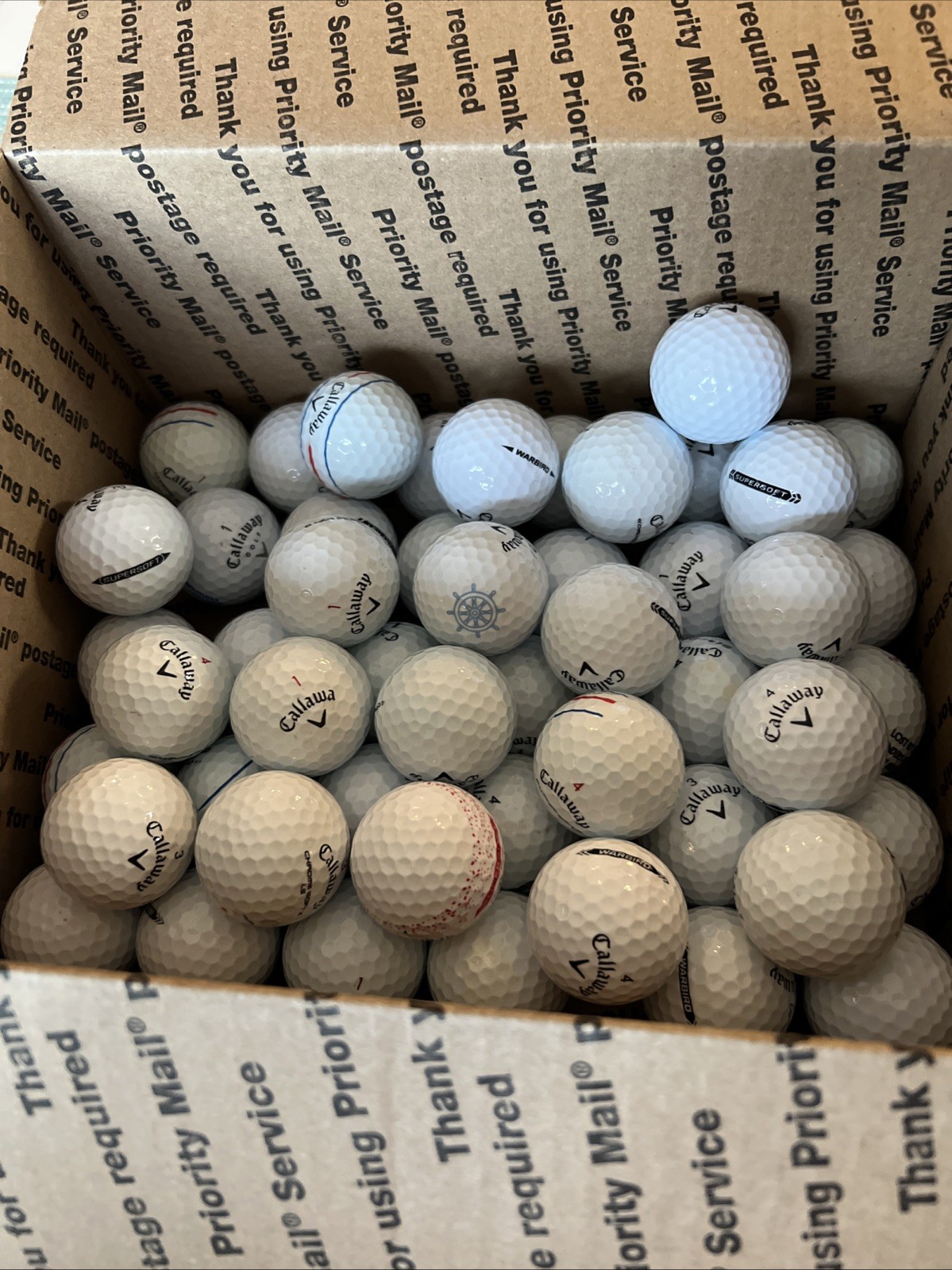 50 *  CALLAWAY  WHITE  ASSORTED   GOLF BALLS =MINT=