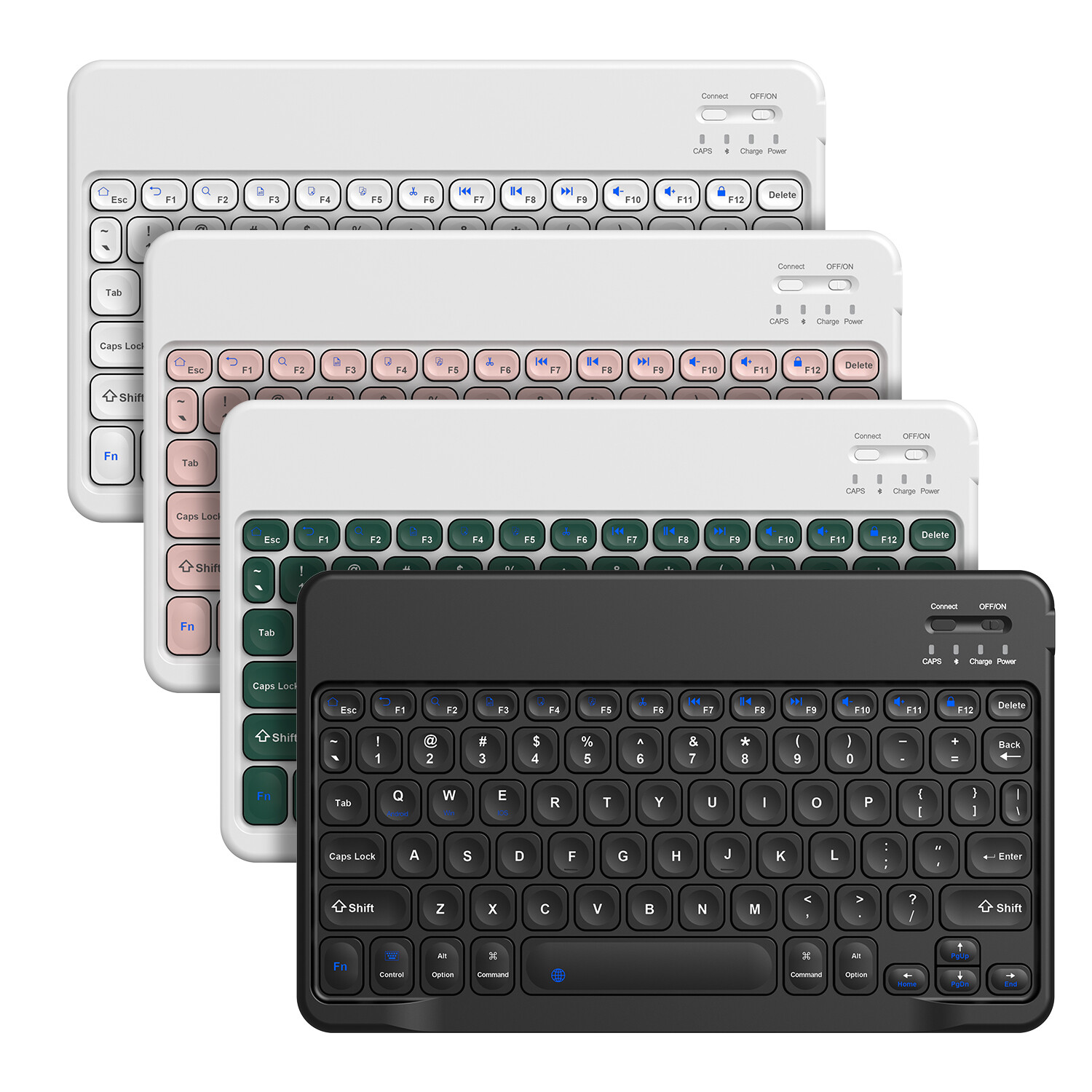LED Rechargeable Smart Wireless Bluetooth Keyboard For Android Windows IOS Mac