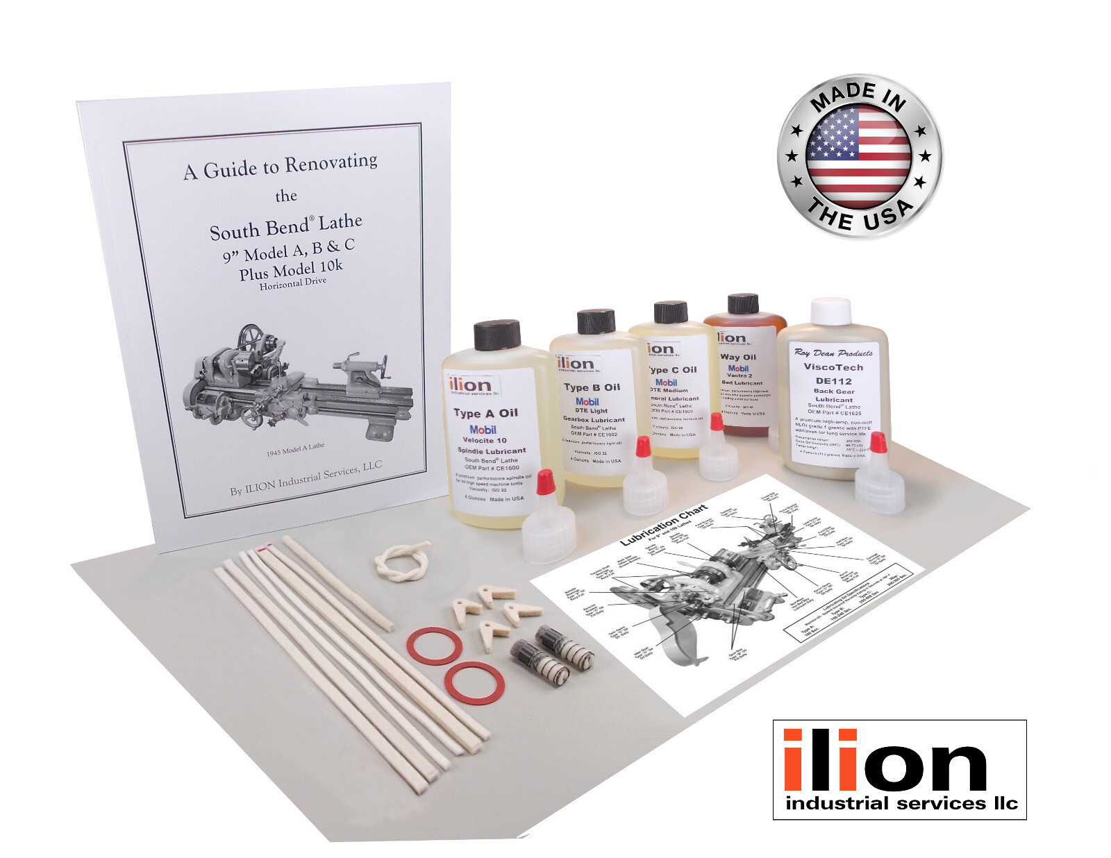 South Bend Lathe 9" Model C ● Full Rebuild Kit ● Manual, Felts, Oil & Grease!