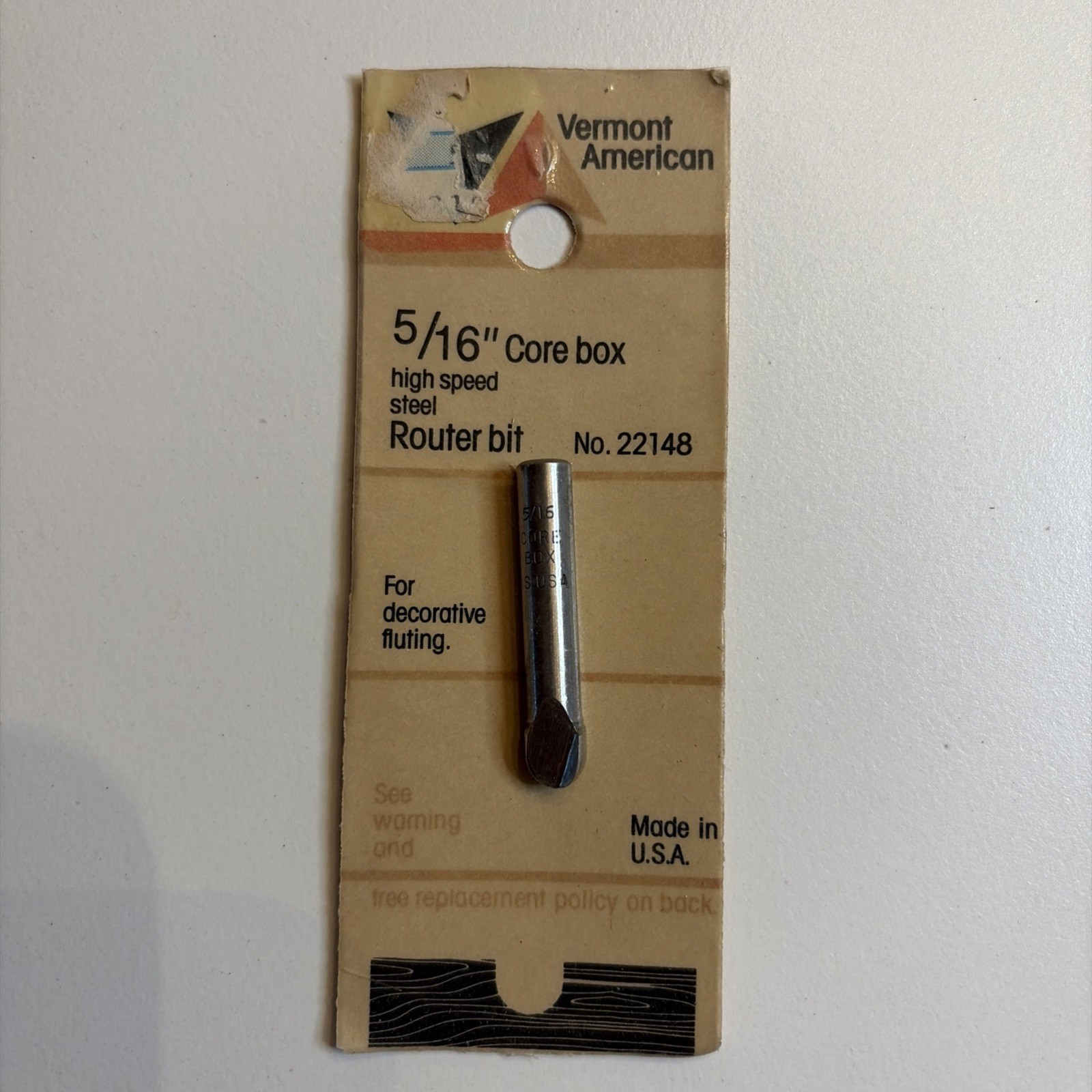 5/16” Core Box Router Bit, Vermont American No 22148.
