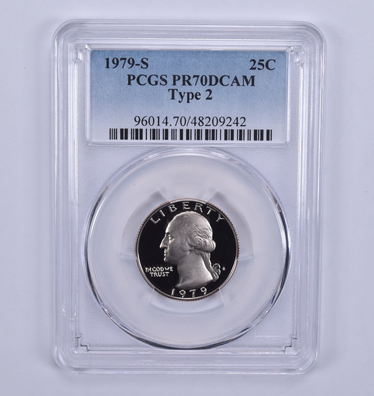 1979-S Washington Quarter Type 2 PR70 DCAM PCGS Blue Label