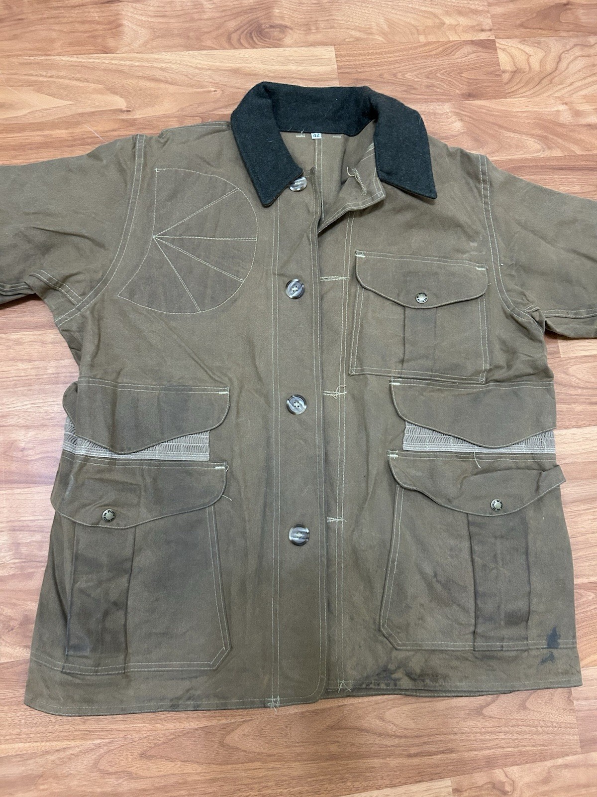 VTG FILSON Men's 42 L Model 62 Stand Up Tin Cloth Jacket Upland Hunting Oil Wax