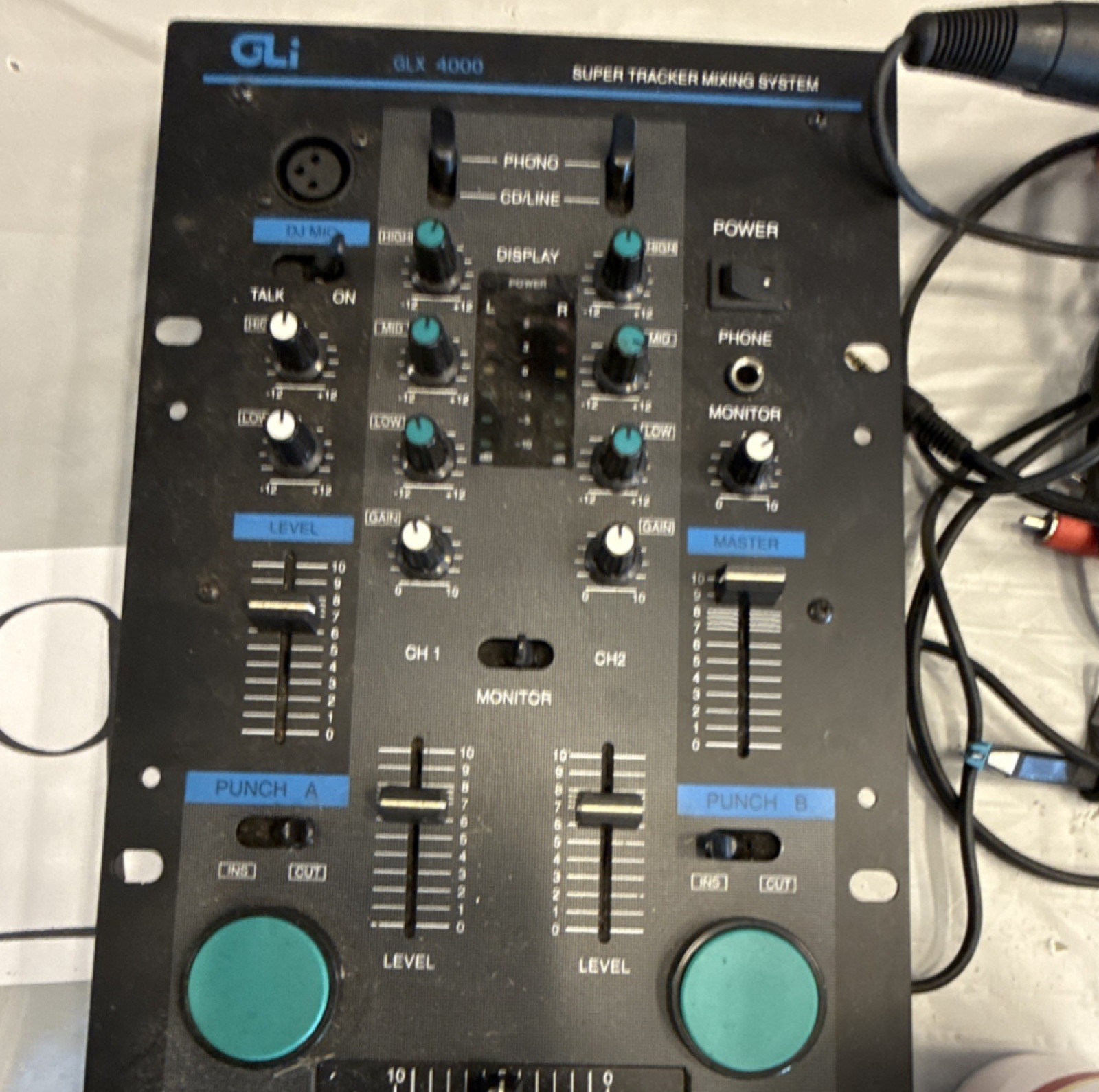 GLi GLX 4000 Analog 2-Ch DJ Mixer Rack Mount 3-Band EQ Crossfader XLR