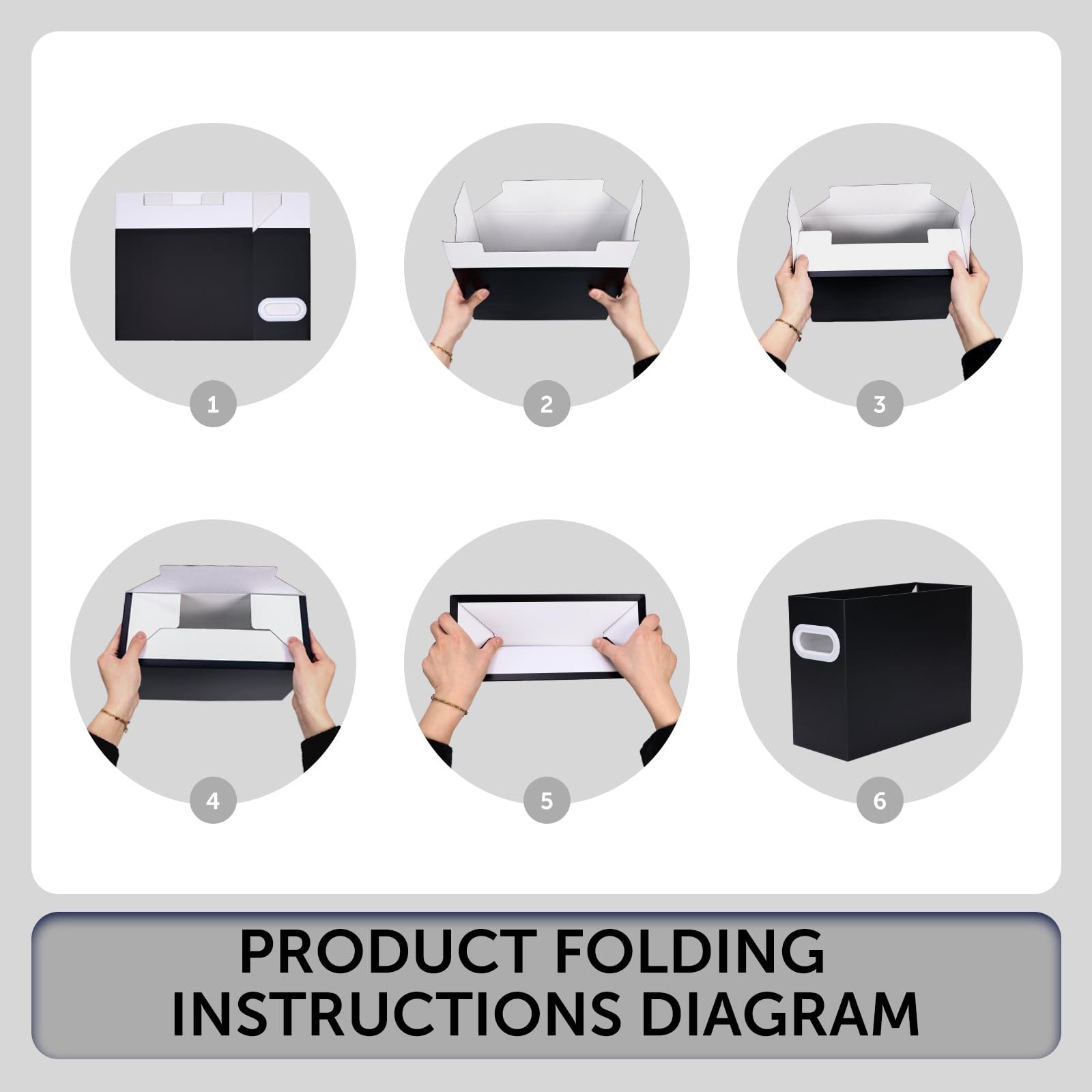 Collapsible File Organizer Box With Handle Cardboard Hanging Document Holder
