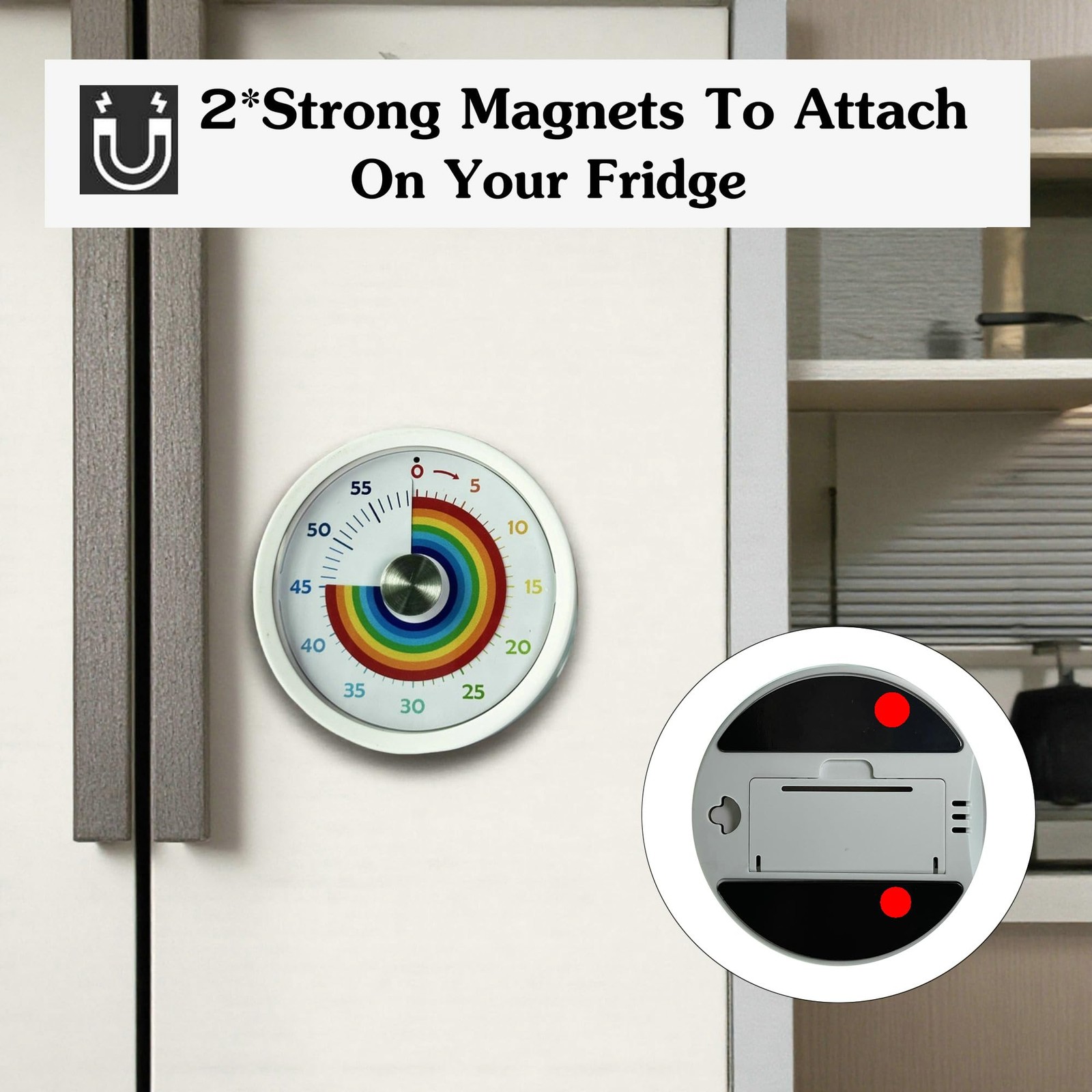 Visual Timer, Kitchen Timer Rainbow Disk 60 Minute Countdown Timer for Kids a...
