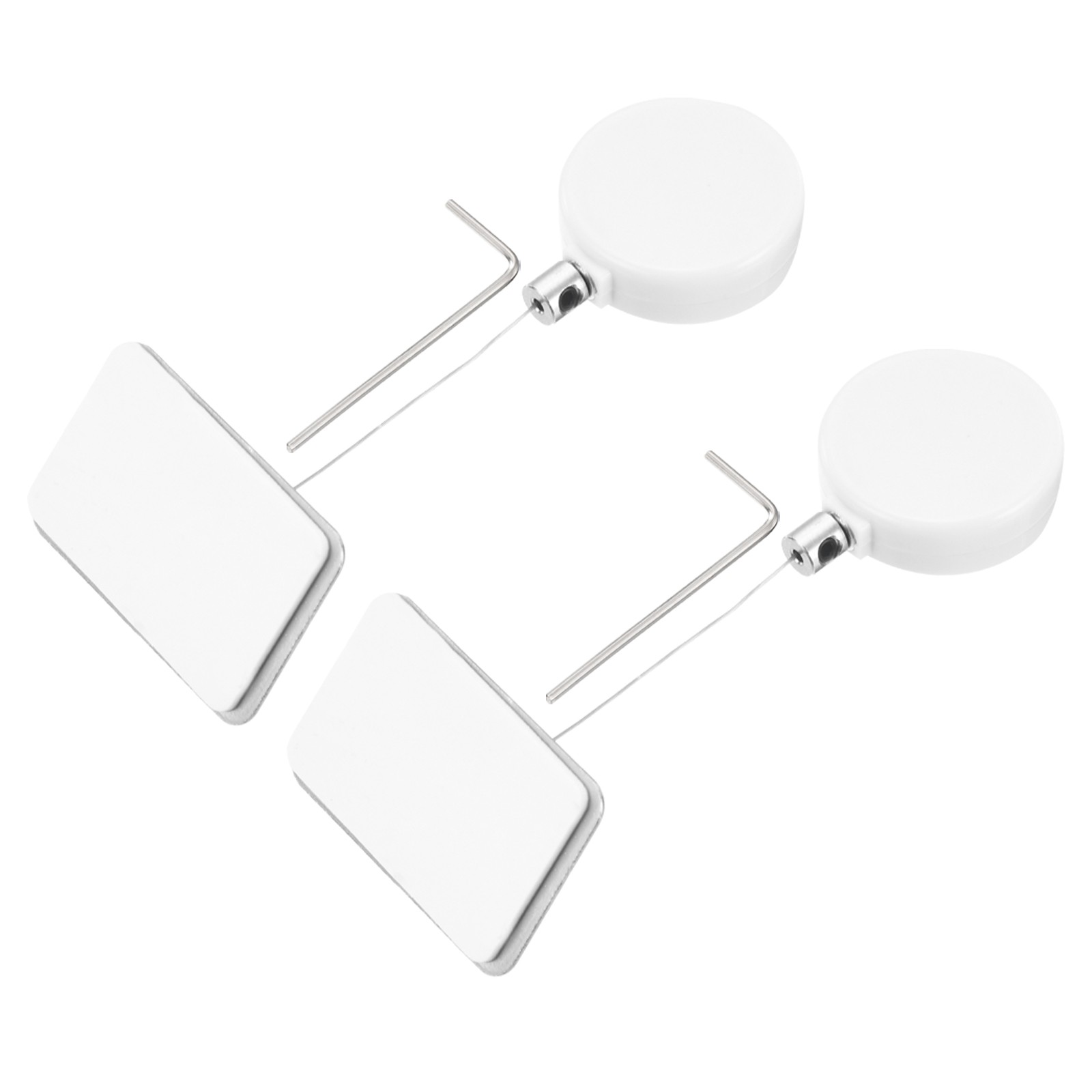 1.8ft Retractable Cable Security Lock with Square Patch Wrench, White, 2 Pack