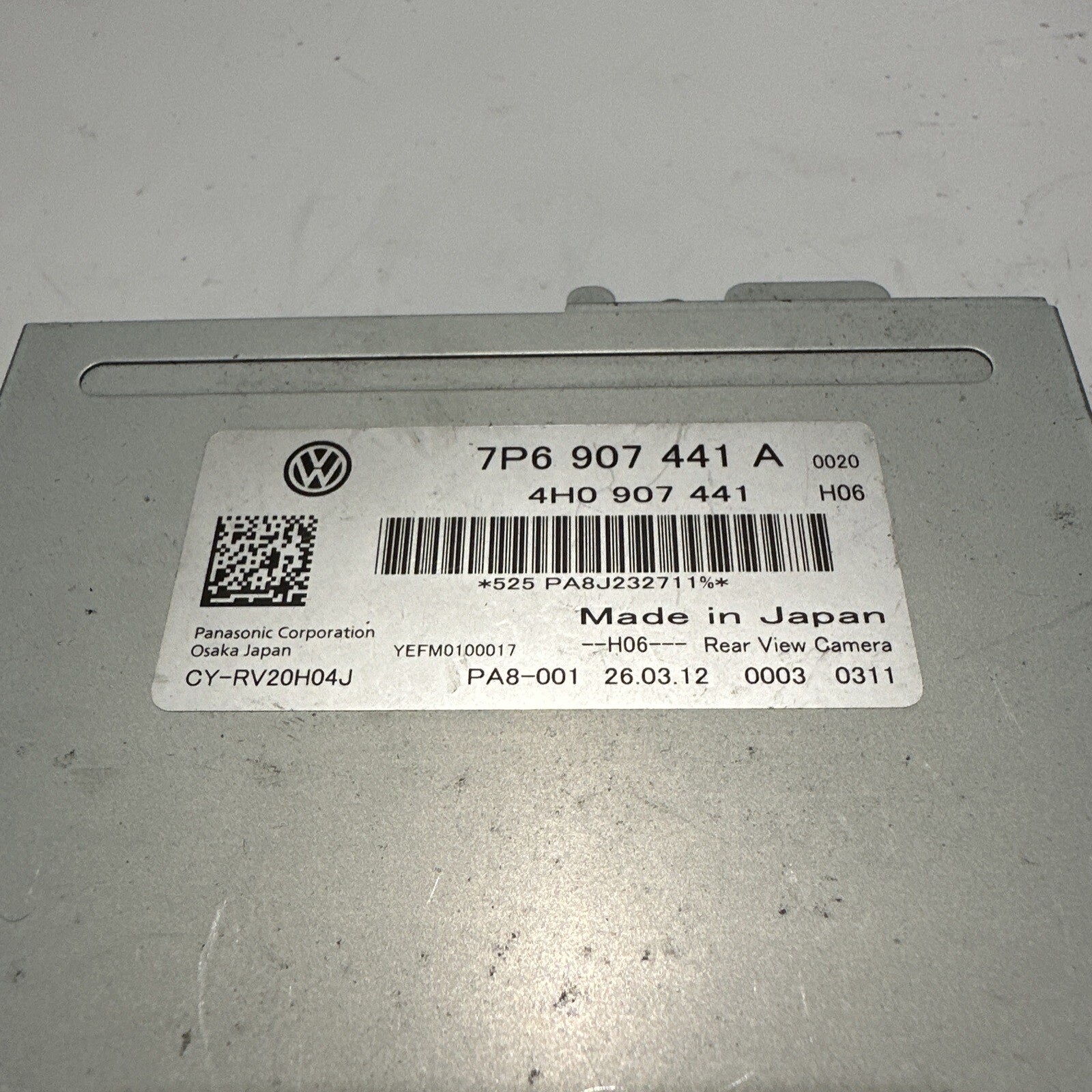 2011-2016 VW TOUAREG - REAR VIEW / Reverse Camera Control Module 7P6907441A
