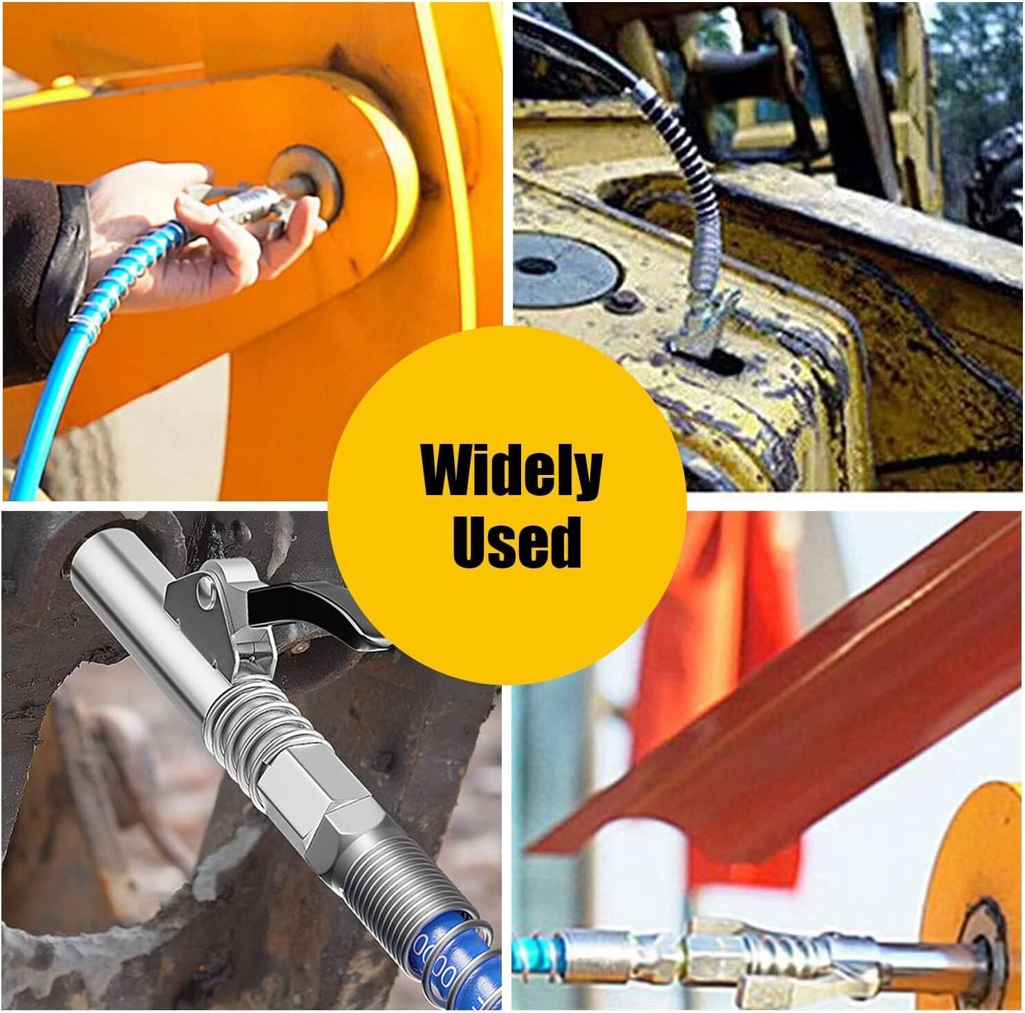 Grease Gun Coupler Double Handle High Pressure Quick Release Lock Oil Nozzles