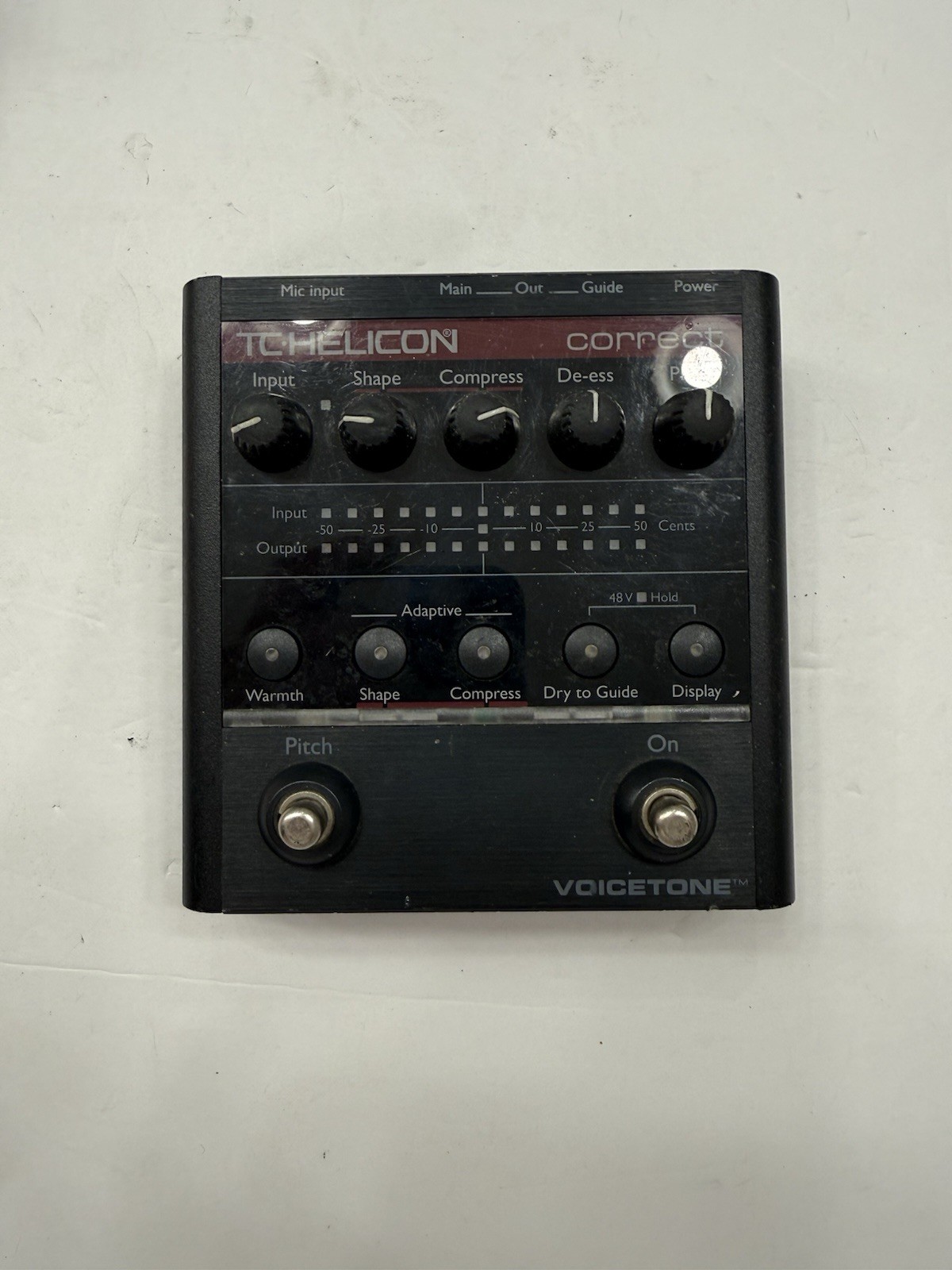 TC Helicon Voicetone Correct Correction Vocal Effect Pedal + Power Supply