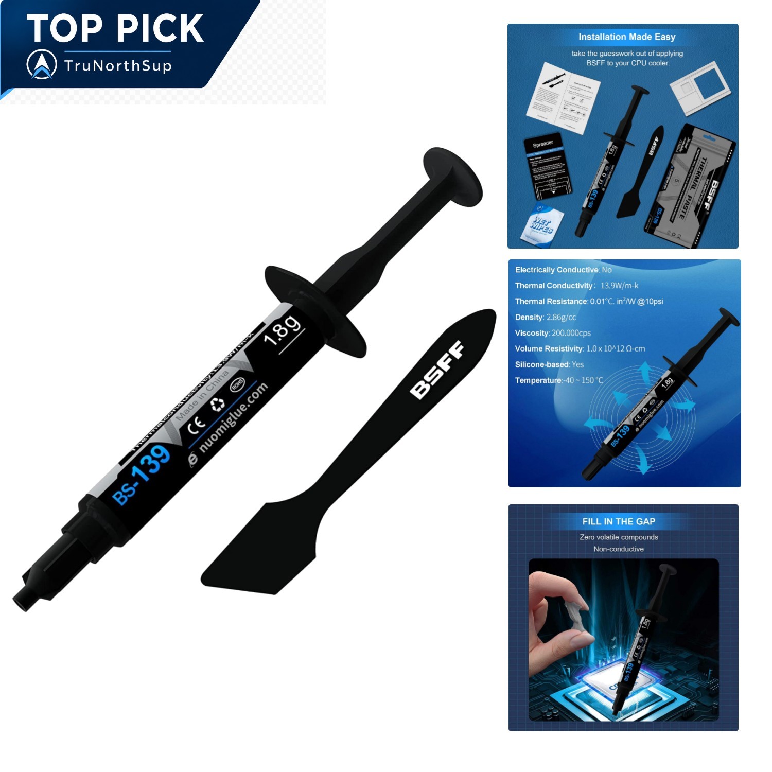 Thermal Paste 1.8g with Toolkit Carbon Based Heat Sink Compound for CPU GPU A...