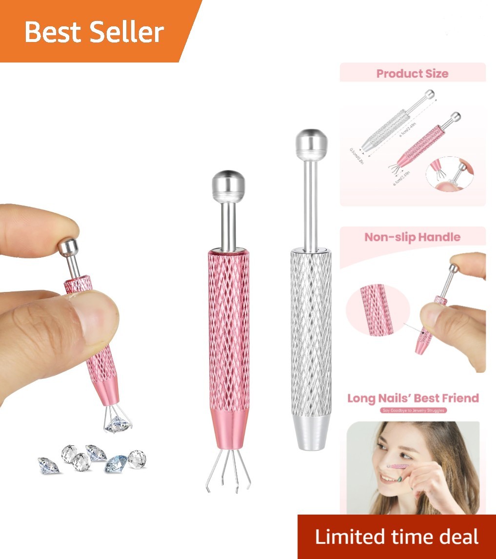 Stainless Steel 4-Prong Jewelry Pickup Tool Set - Perfect for Tiny Components