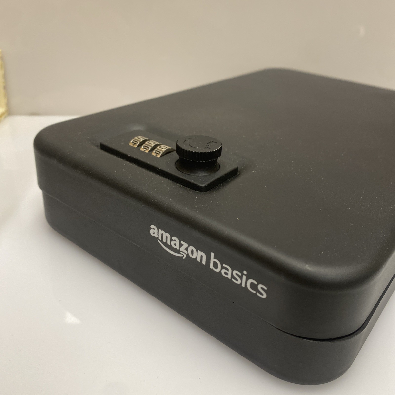 Amazon Basics Portable Security Case Lock Box Safe, XL Lock Box with Code