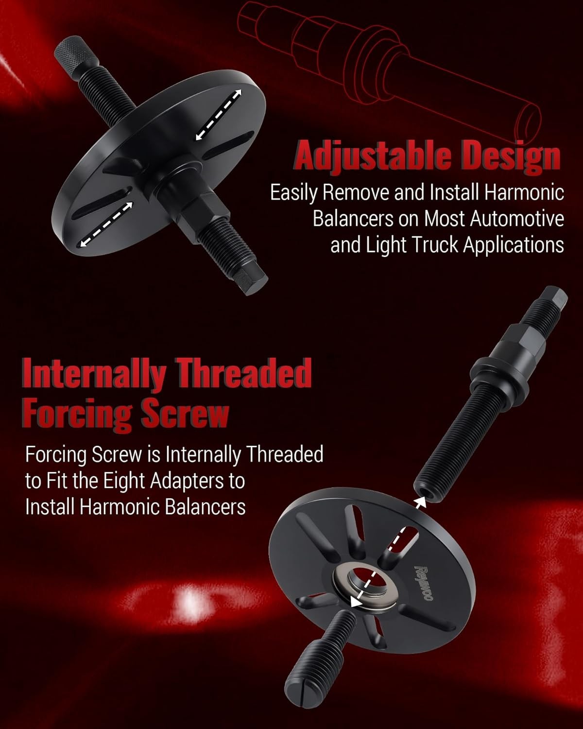 Harmonic Balancer Puller and Installer Tool Set, Works as Flywheel Puller,...