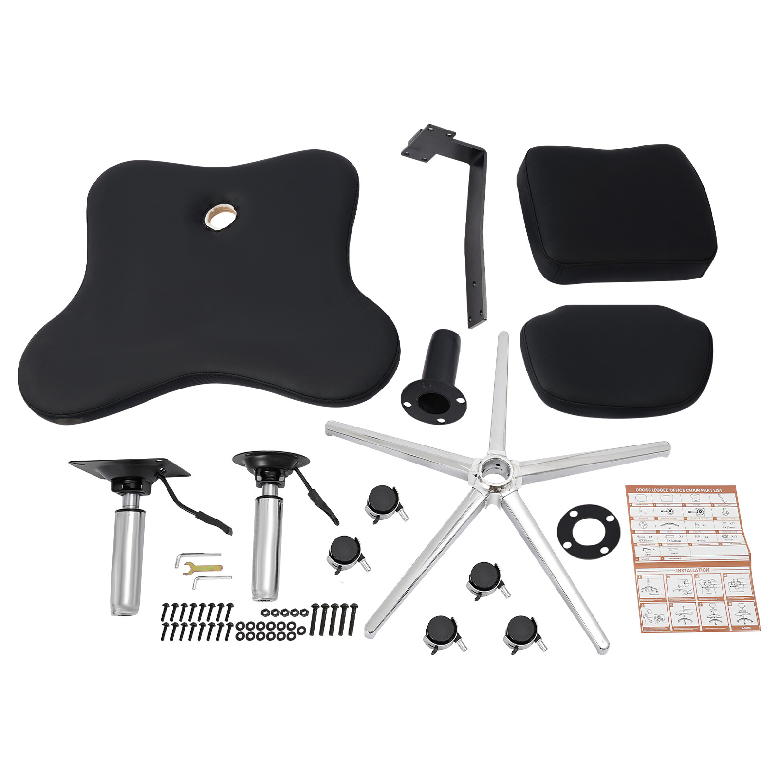 Cross Legged Office Chair, Criss Cross Chair with Wheels, Meditation Chair