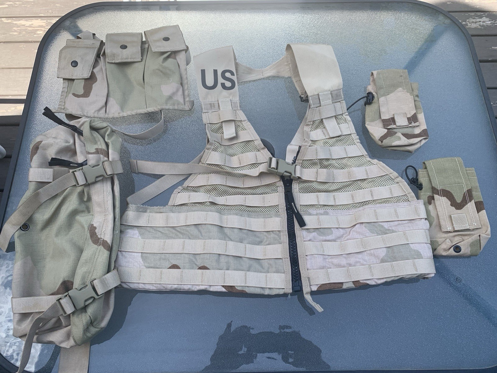NEW USGI MOLLE II DCU Desert FLC Vest Bundle - 2004 Contract - Complete Set