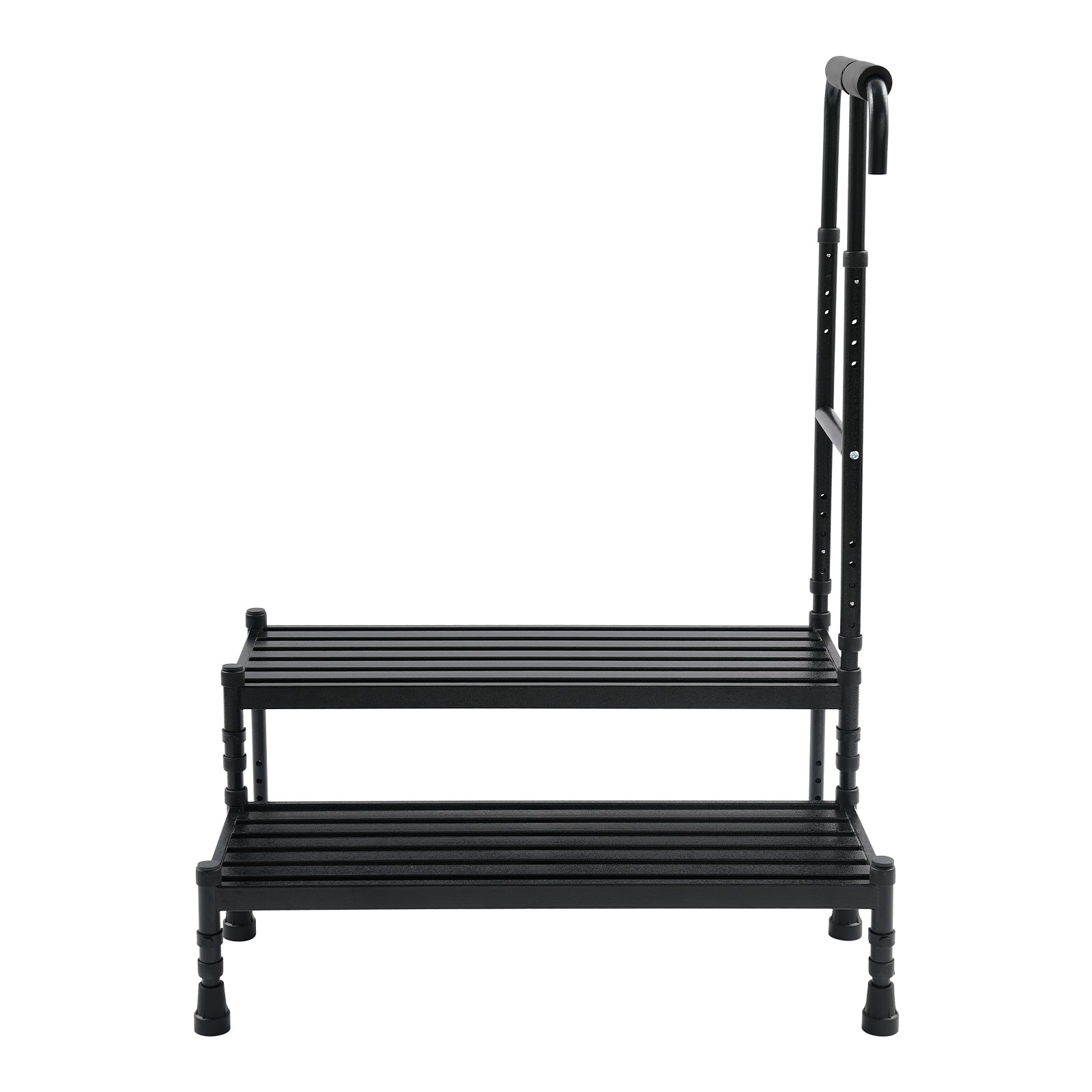 2-Step Stool with Adjustable Handle, Durable Metal Stepping Aid