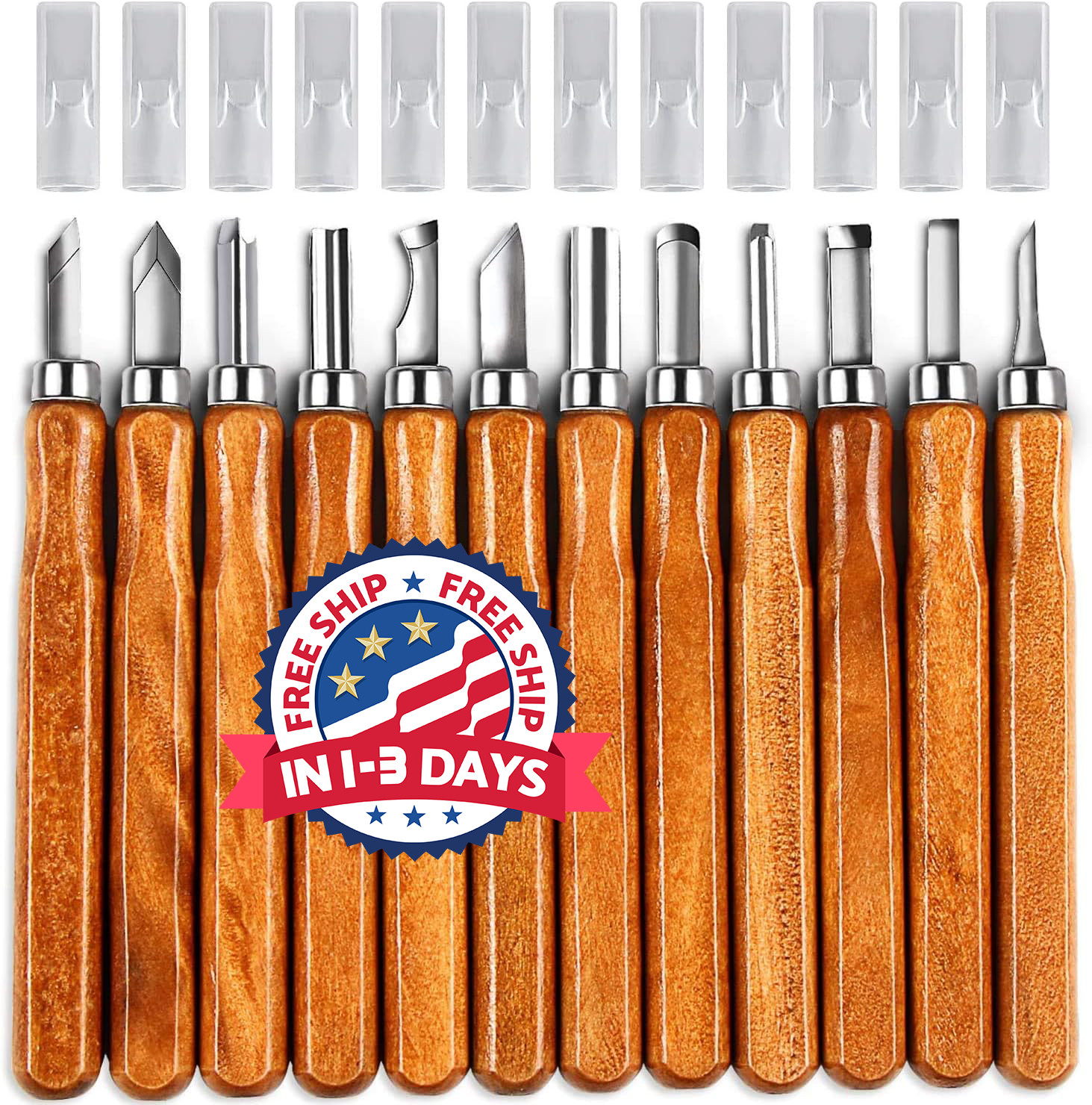 Juego de cuchillos para tallar madera - Juego de 20 herramientas de tallado