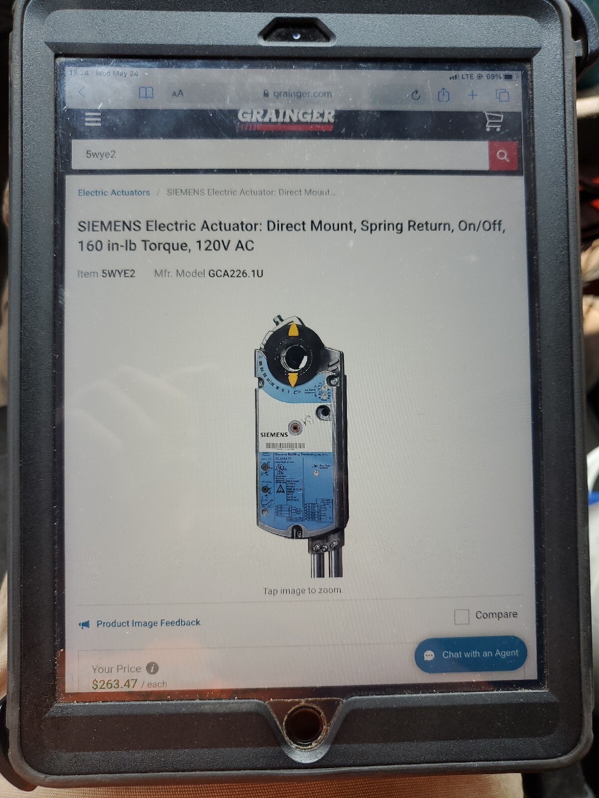 Siemens Actuator GCA226.1U. New in box. 120v, 160inlb, 2pos.