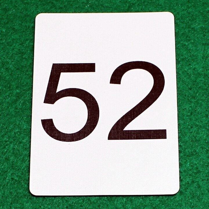 Number 52, Bicycle Printed Gaff Card, Blue
