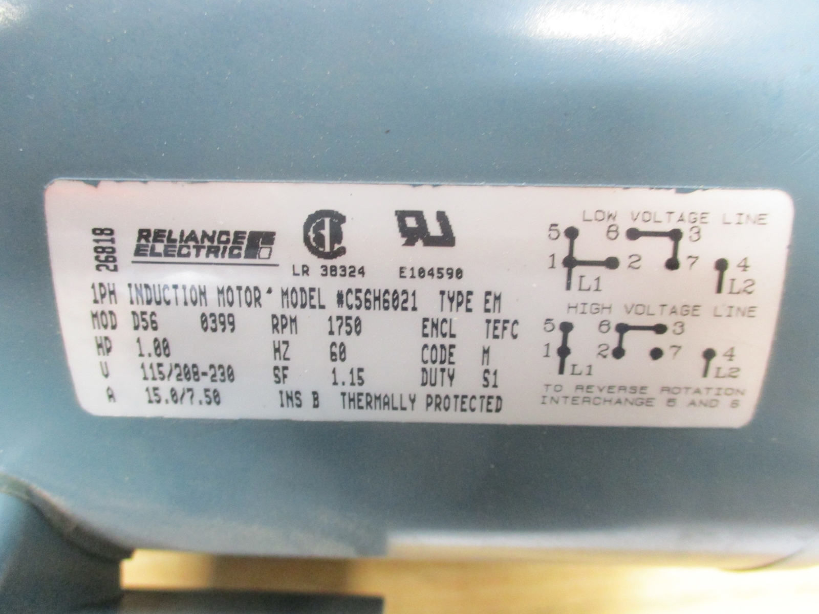 RELIANCE ELECTRIC C56H6021 (AS PICTURED) NSNP